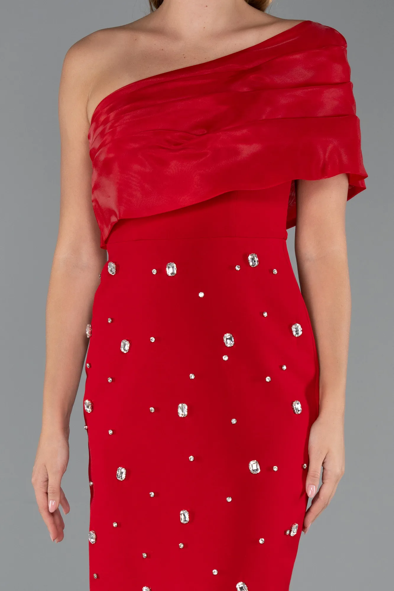 Red-Midi Cocktail Dress ABK2337