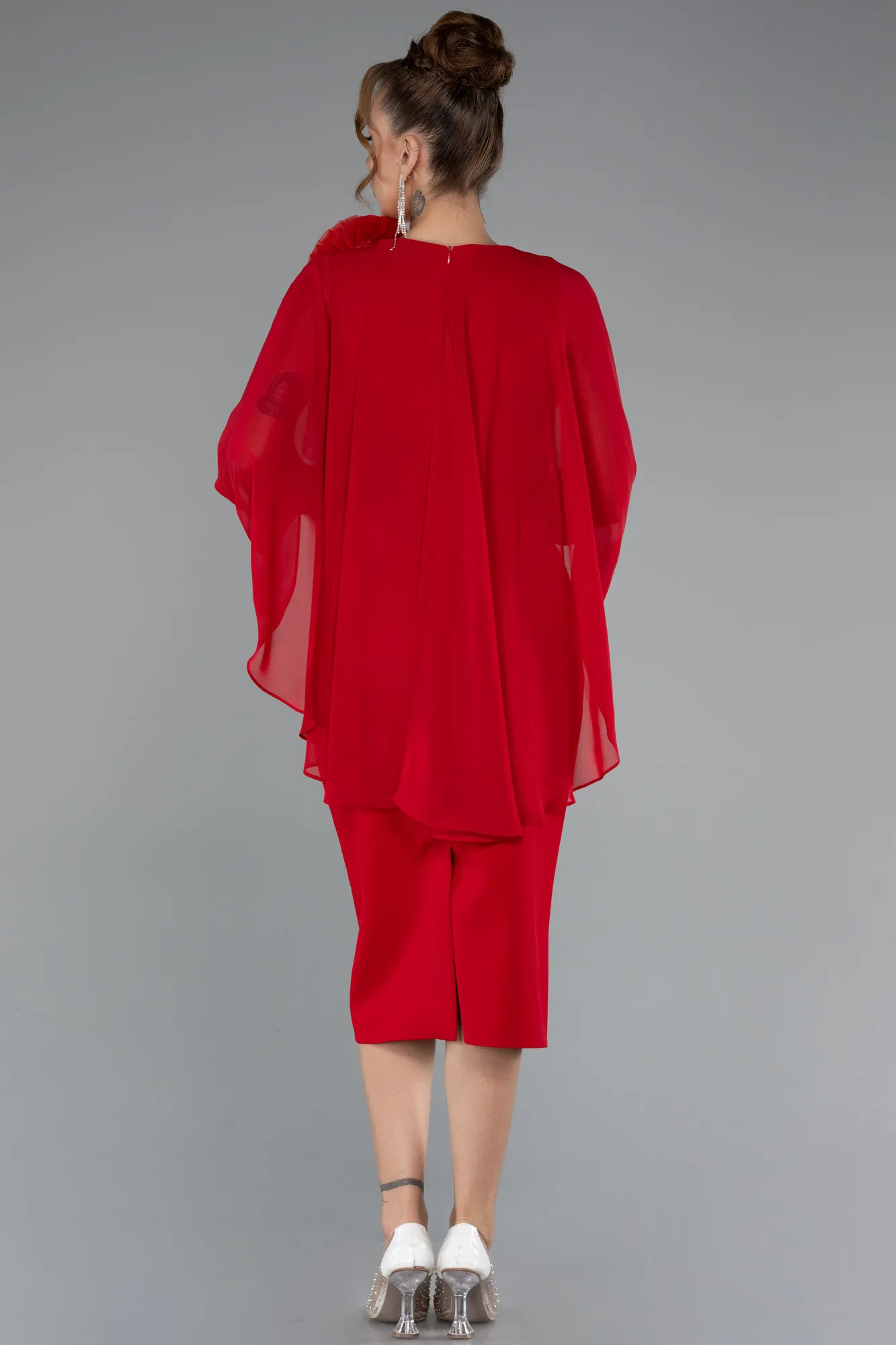 Red-Midi Cocktail Dress ABK2382