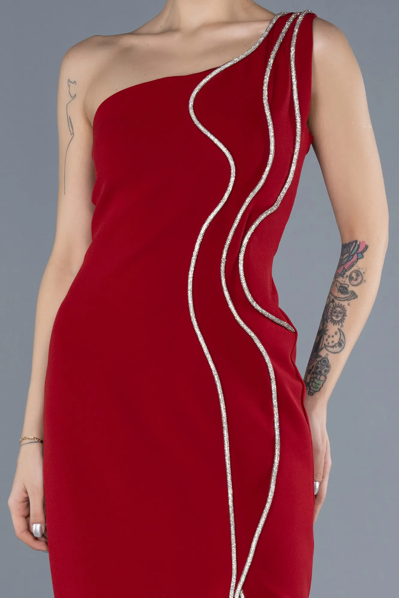 Red-Midi Cocktail Dress ABU4671