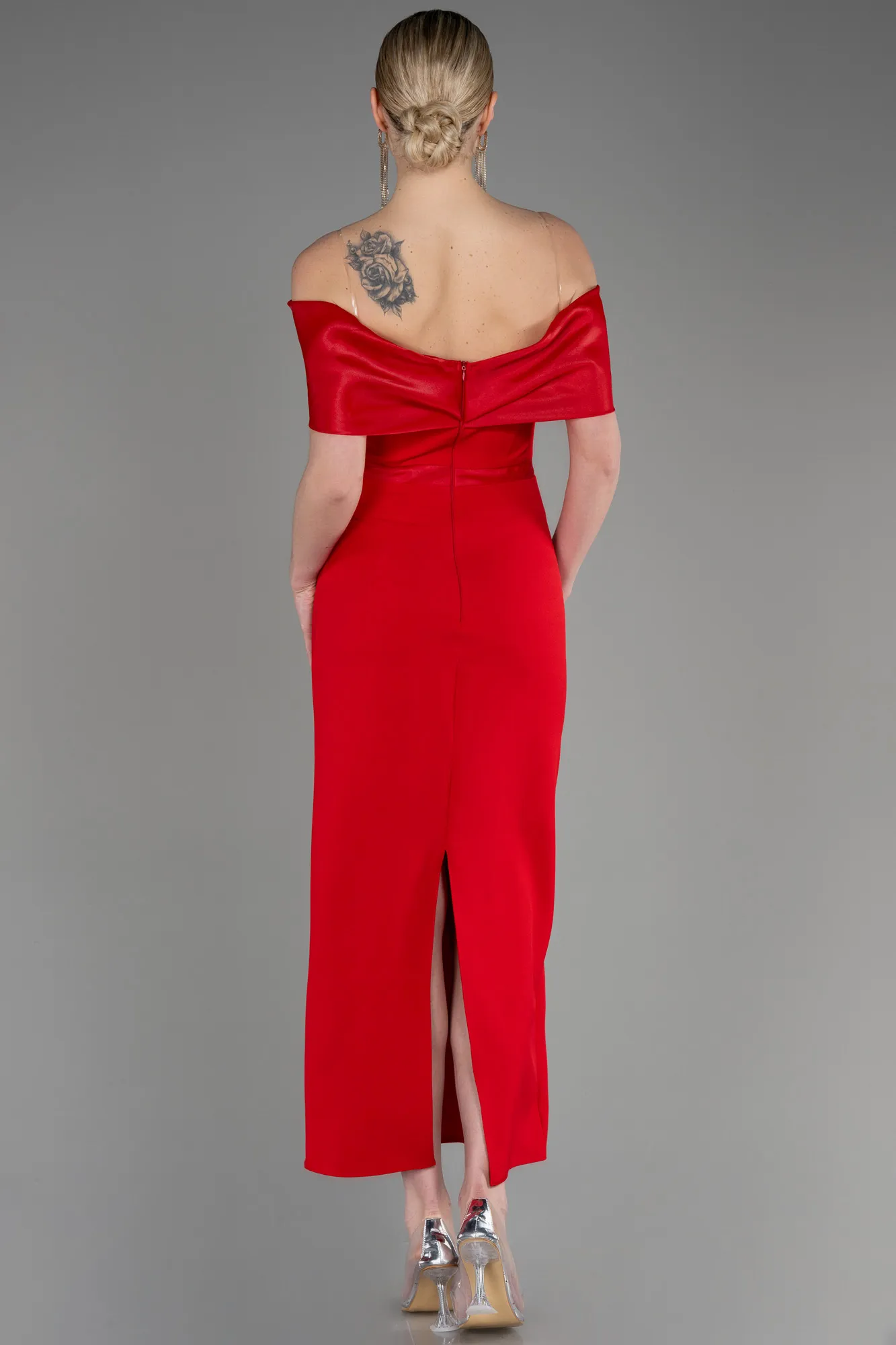 Red-Midi Evening Dress ABK2014