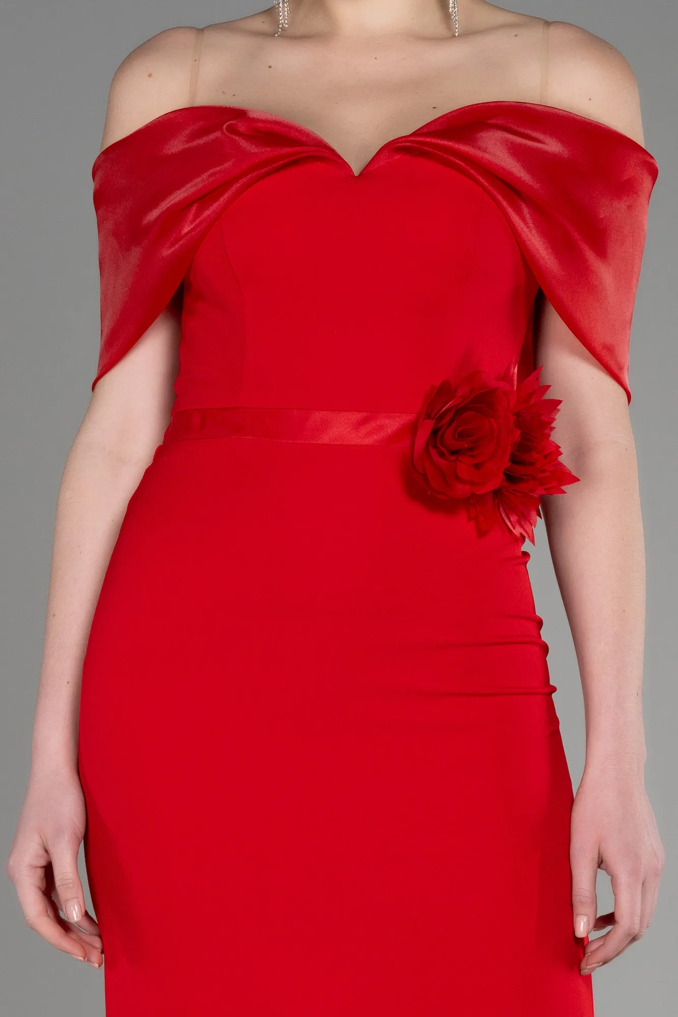 Red-Midi Evening Dress ABK2014