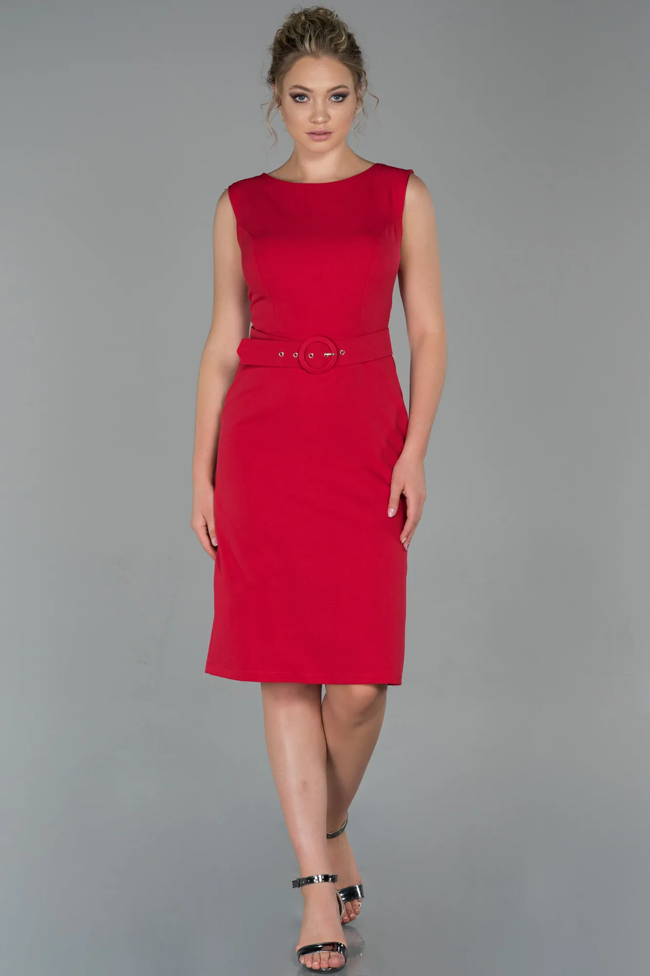 Red-Midi Invitation Dress ABK1045