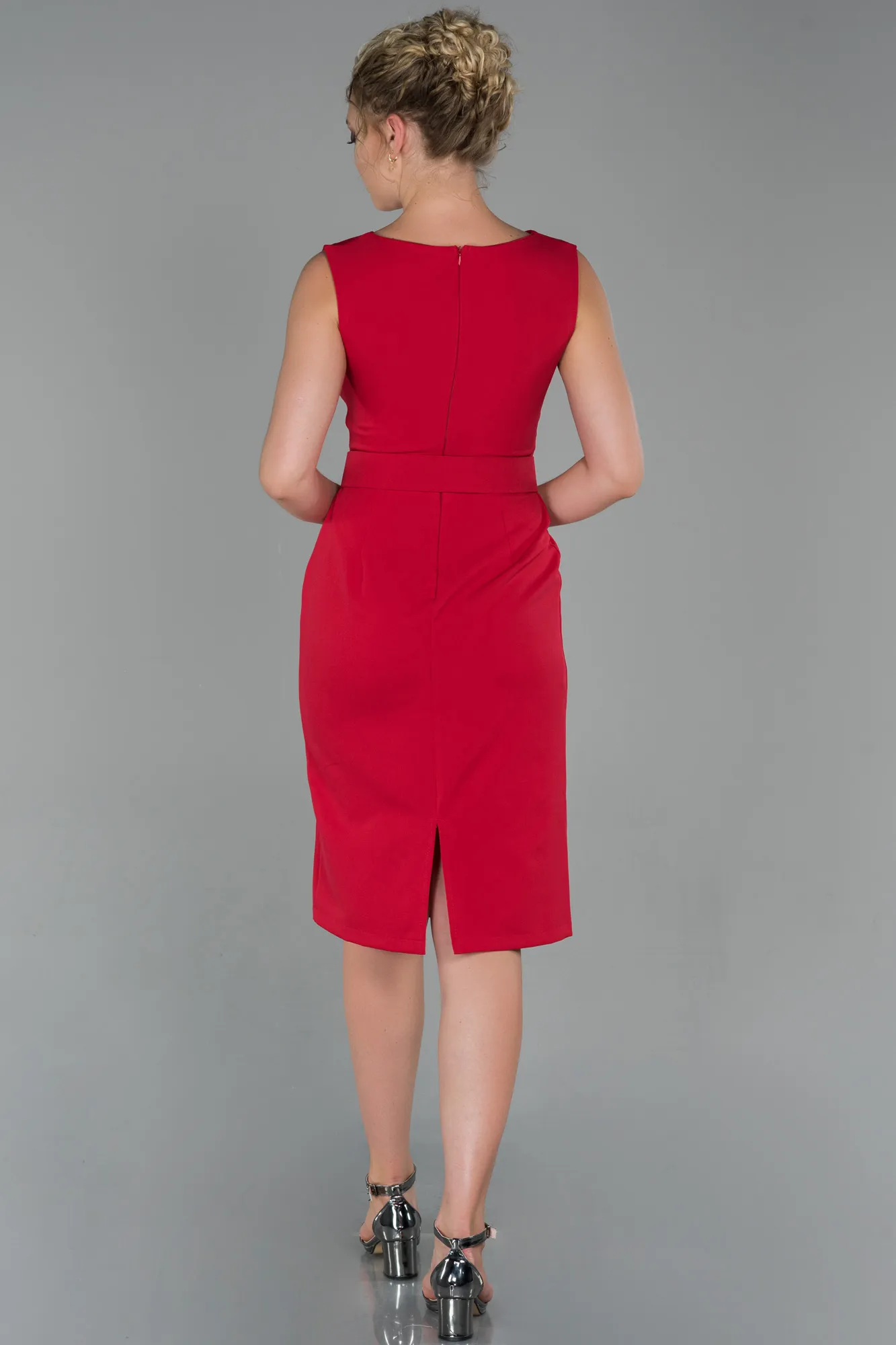 Red-Midi Invitation Dress ABK1045