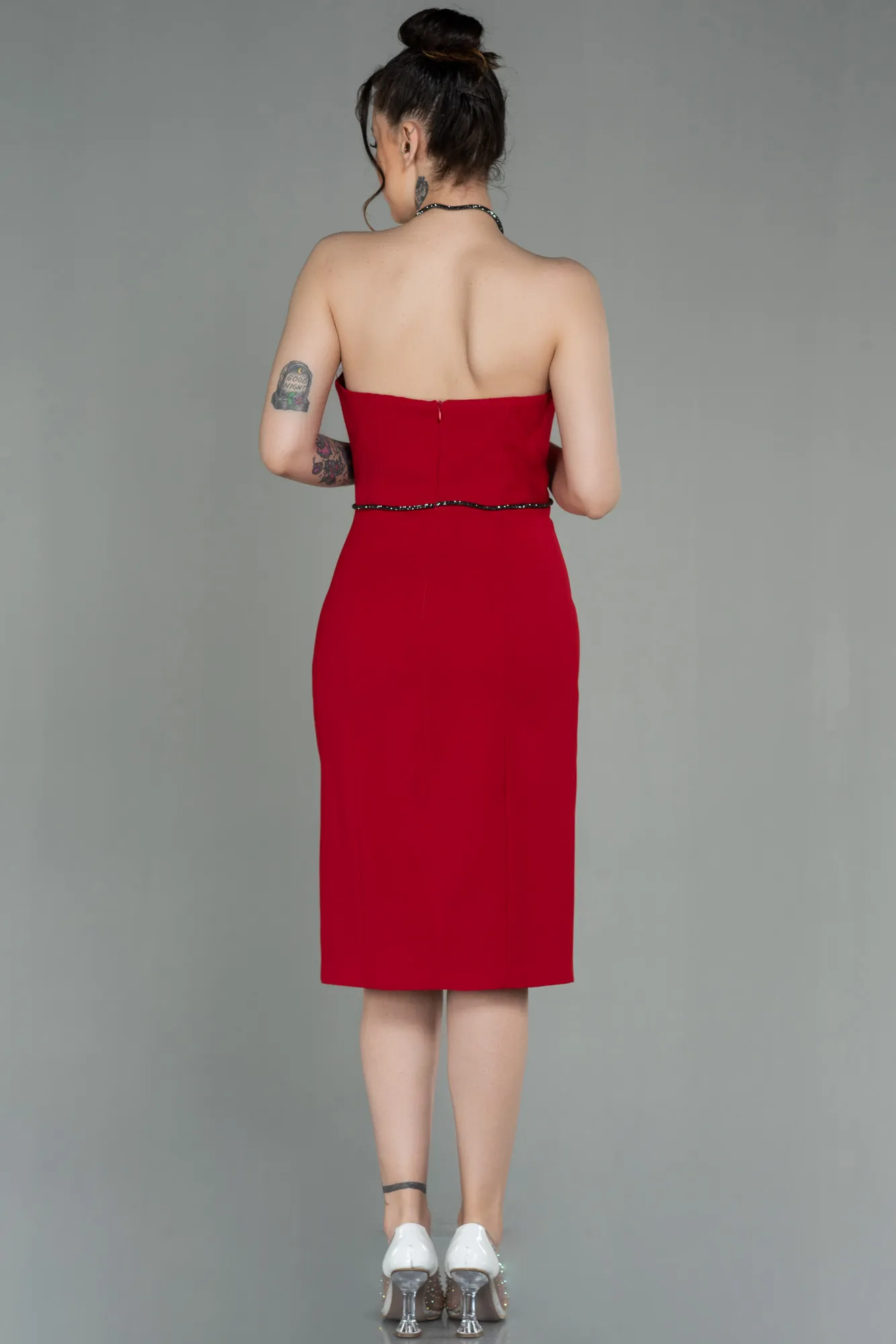 Red-Midi Invitation Dress ABK1709