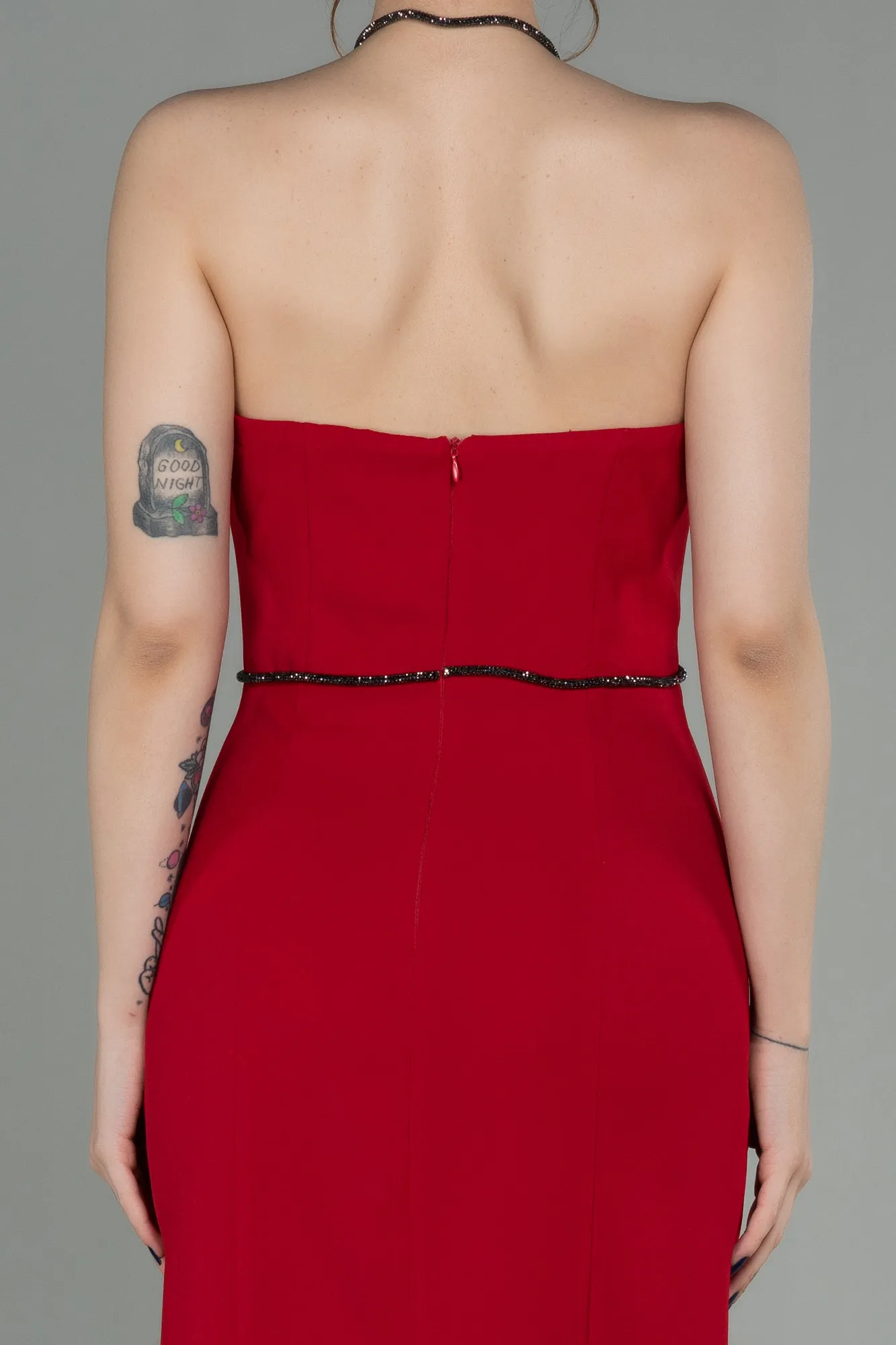 Red-Midi Invitation Dress ABK1709
