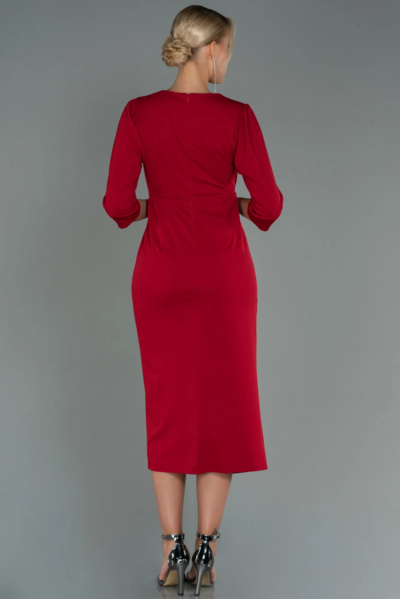 Red-Midi Invitation Dress ABK1740