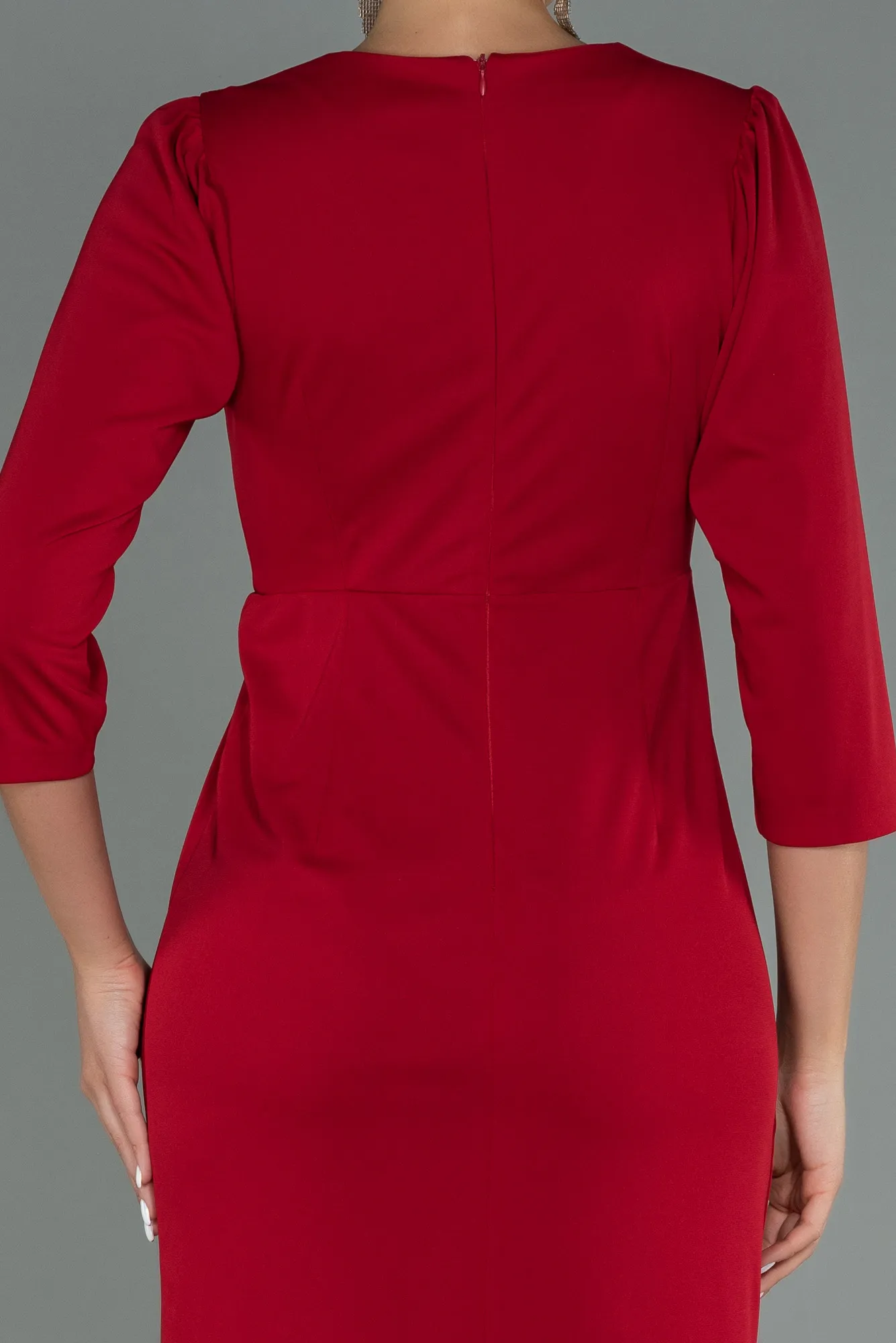 Red-Midi Invitation Dress ABK1740