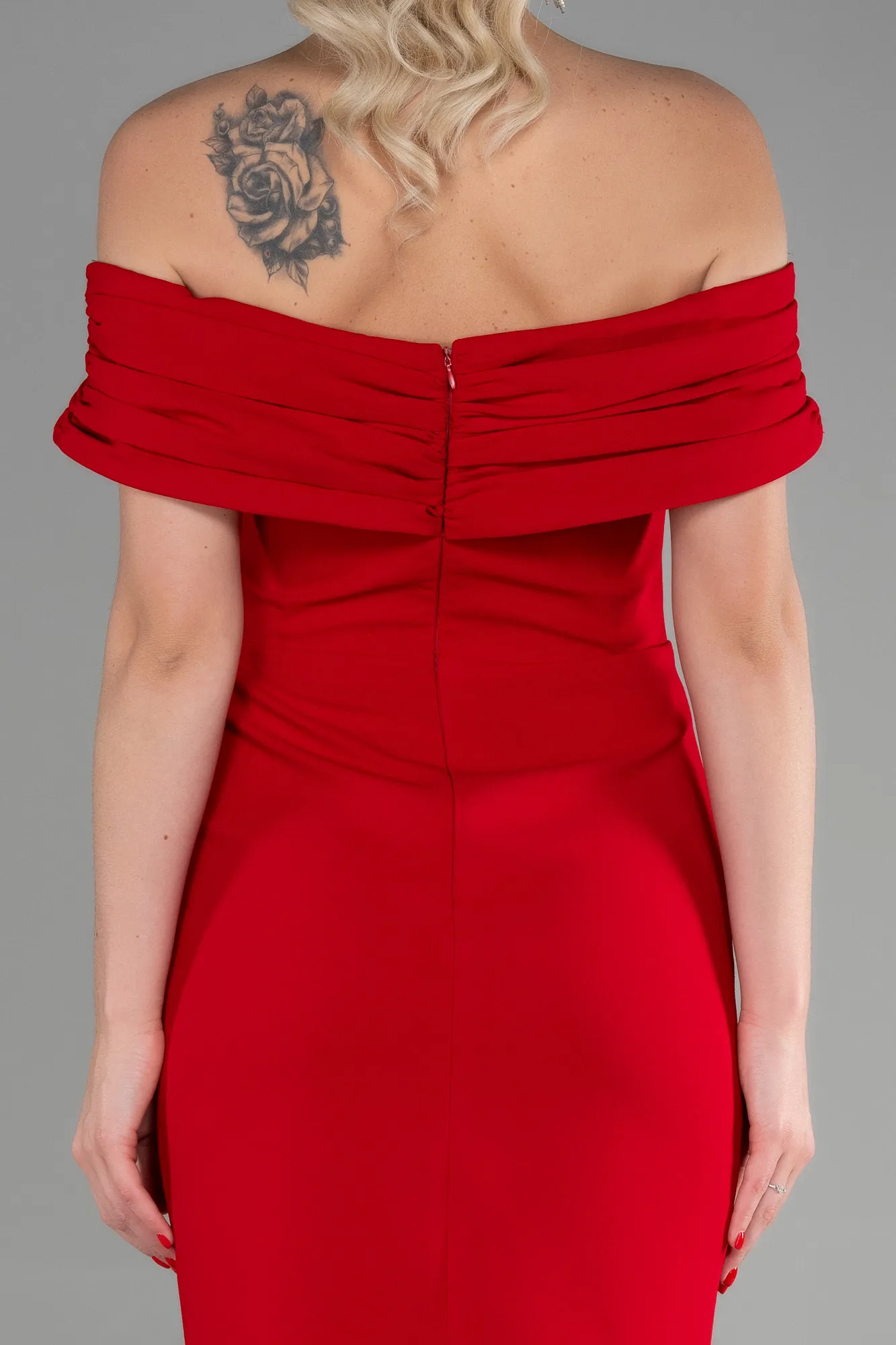 Red-Midi Invitation Dress ABK1902