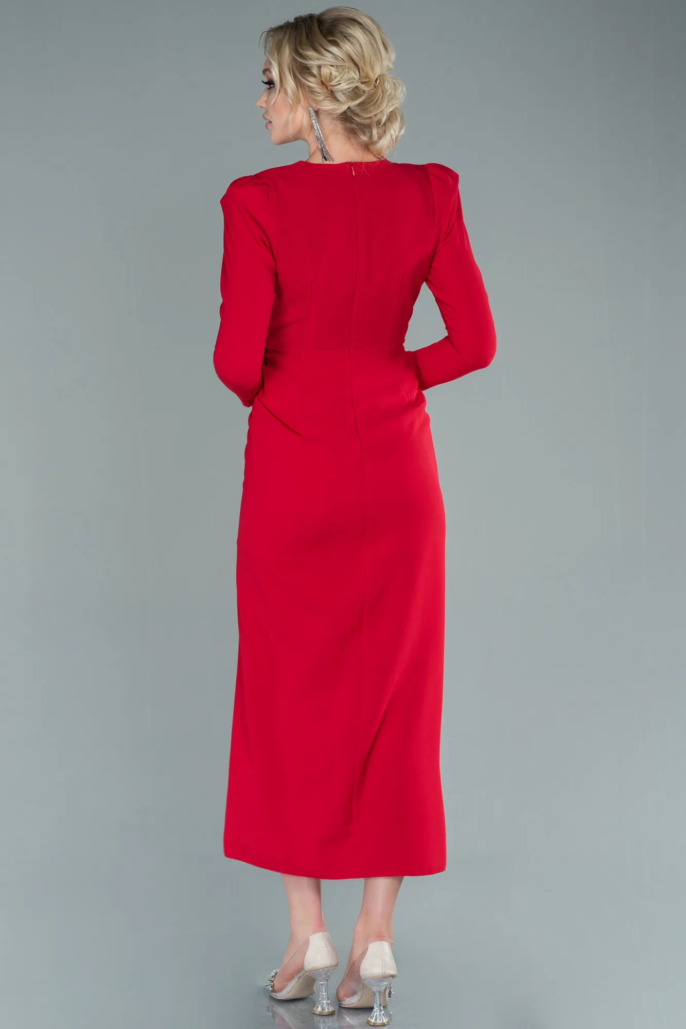 Red-Midi Night Dress ABK1438