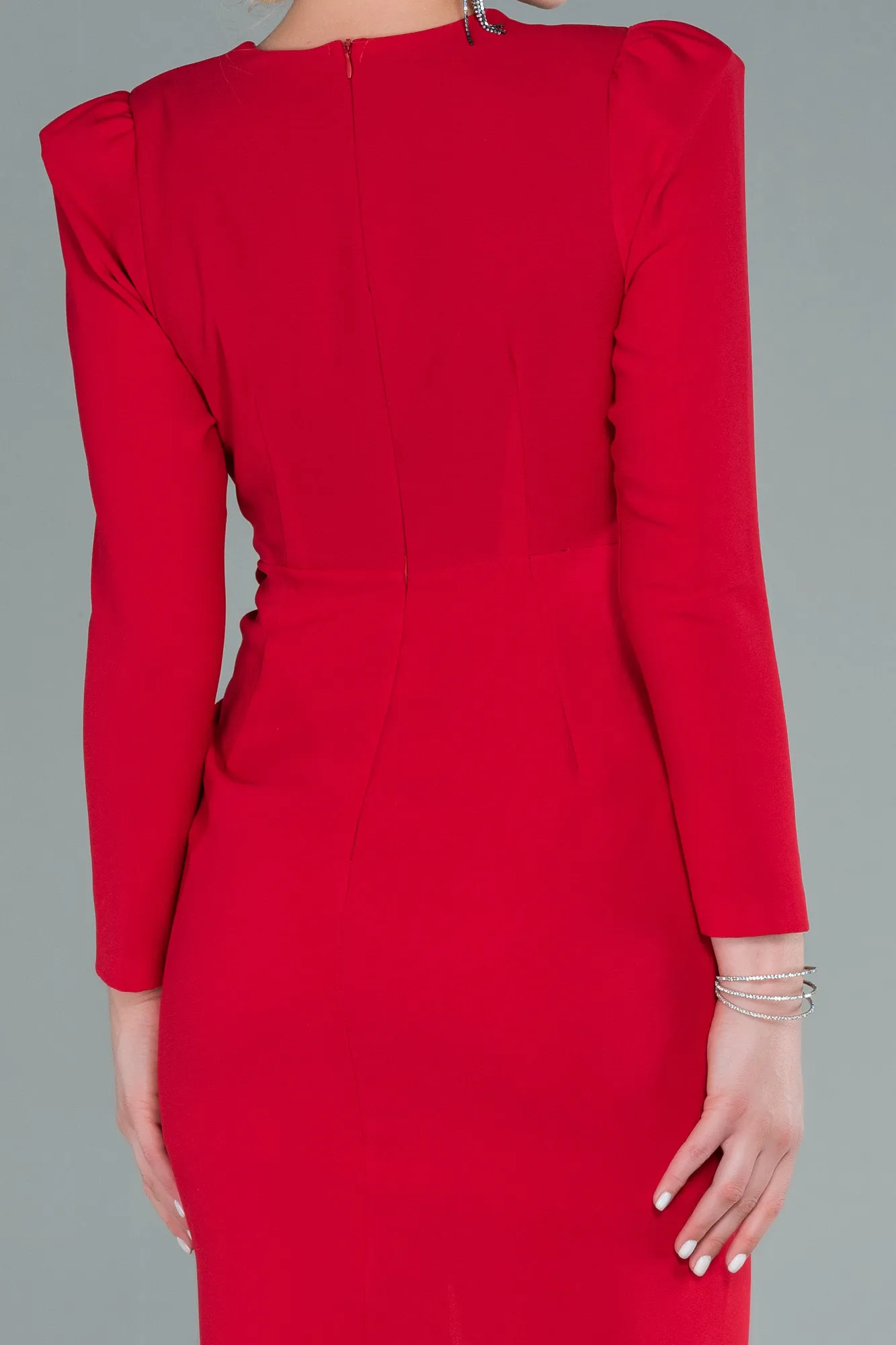 Red-Midi Night Dress ABK1438