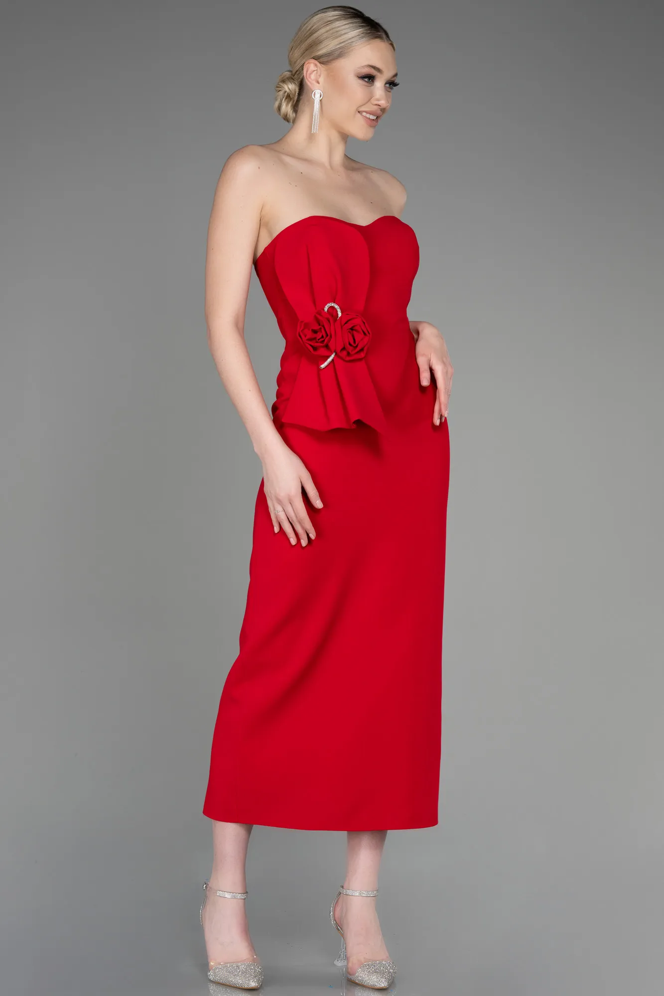 Red-Midi Party Dress ABK2000