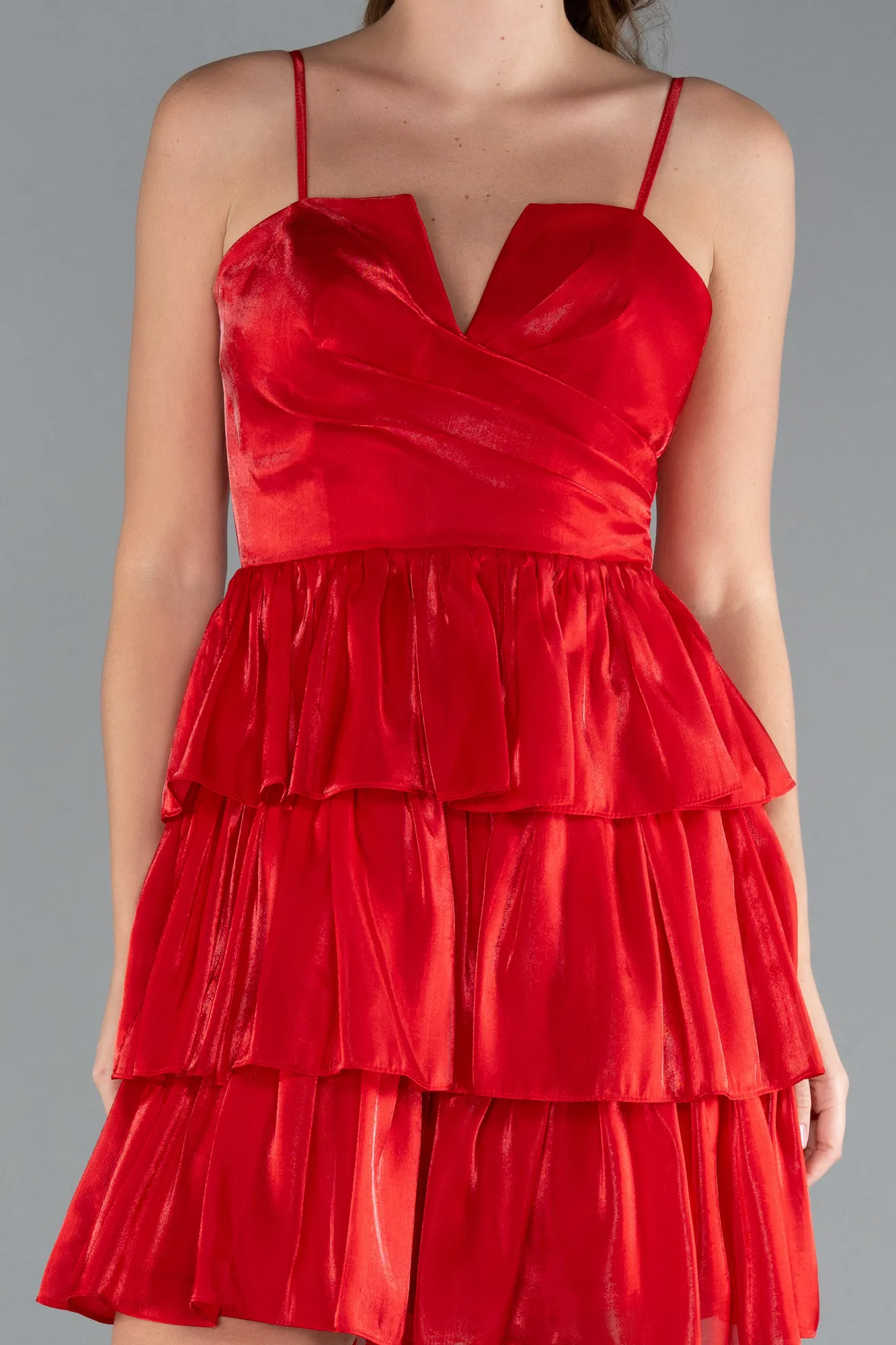 Red-Short Chiffon Party Dress ABK2313
