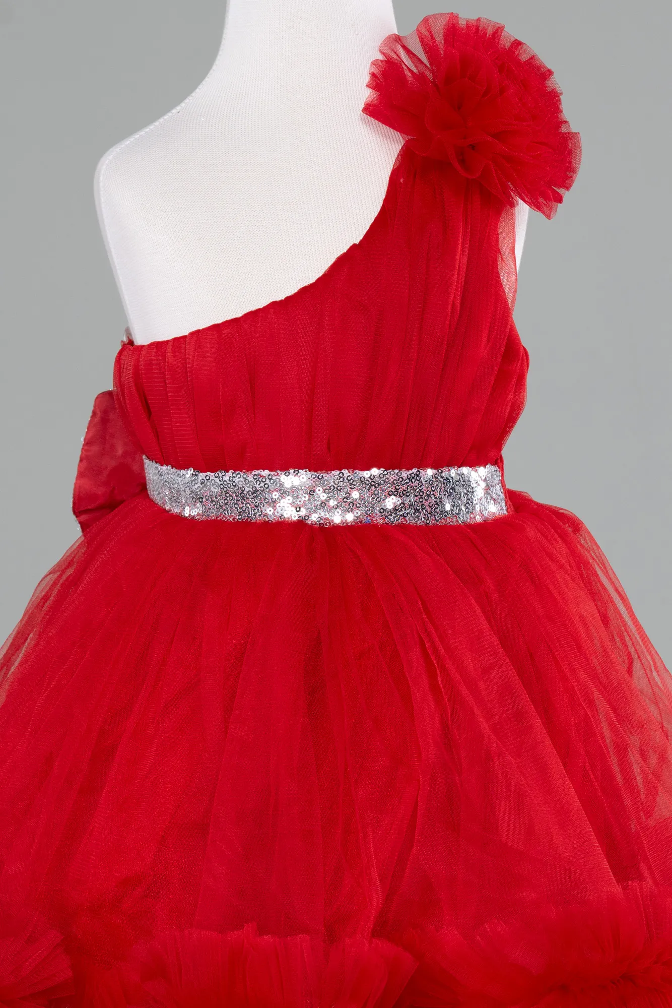 Red-Short Girl Dress ABK2141