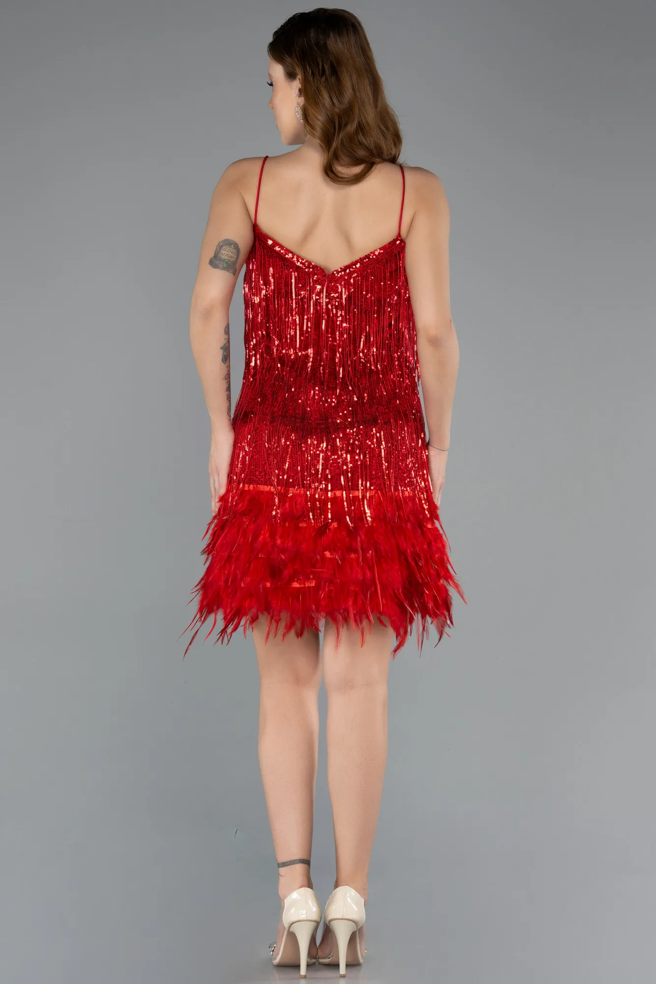 Red-Short Invitation Dress ABK1629