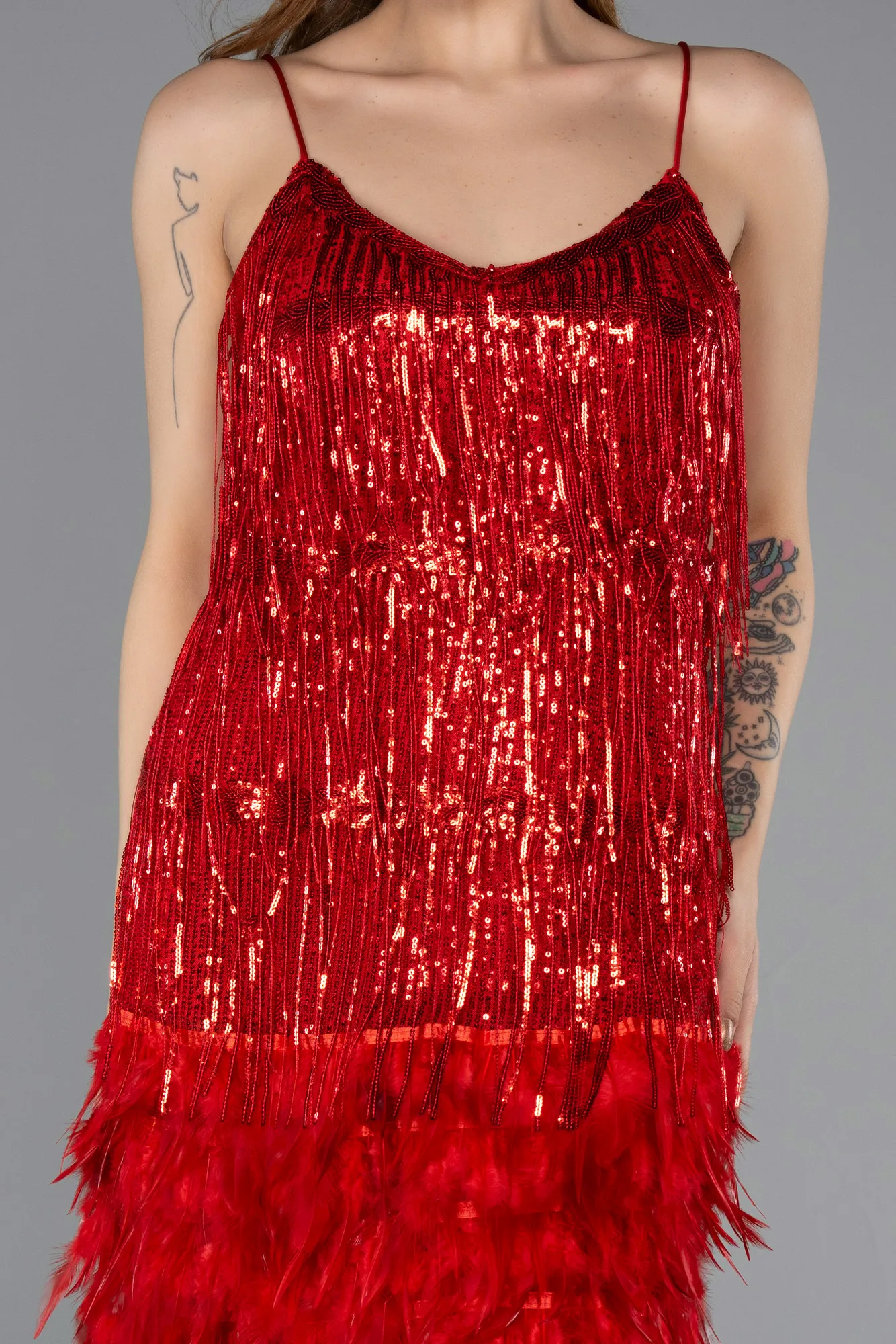 Red-Short Invitation Dress ABK1629