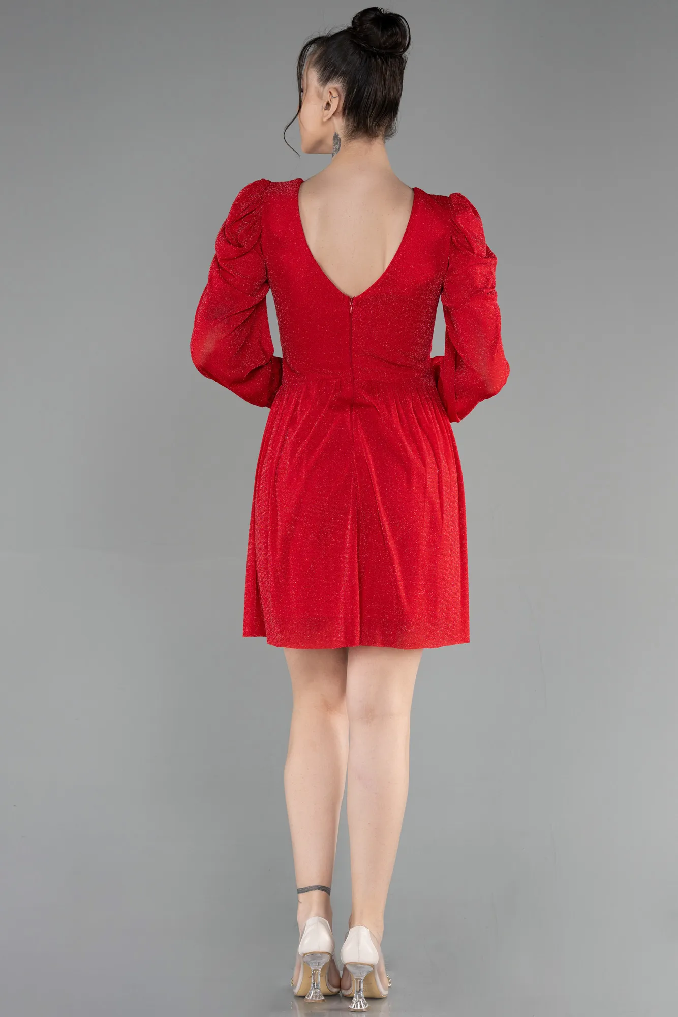Red-Short Invitation Dress ABK1839