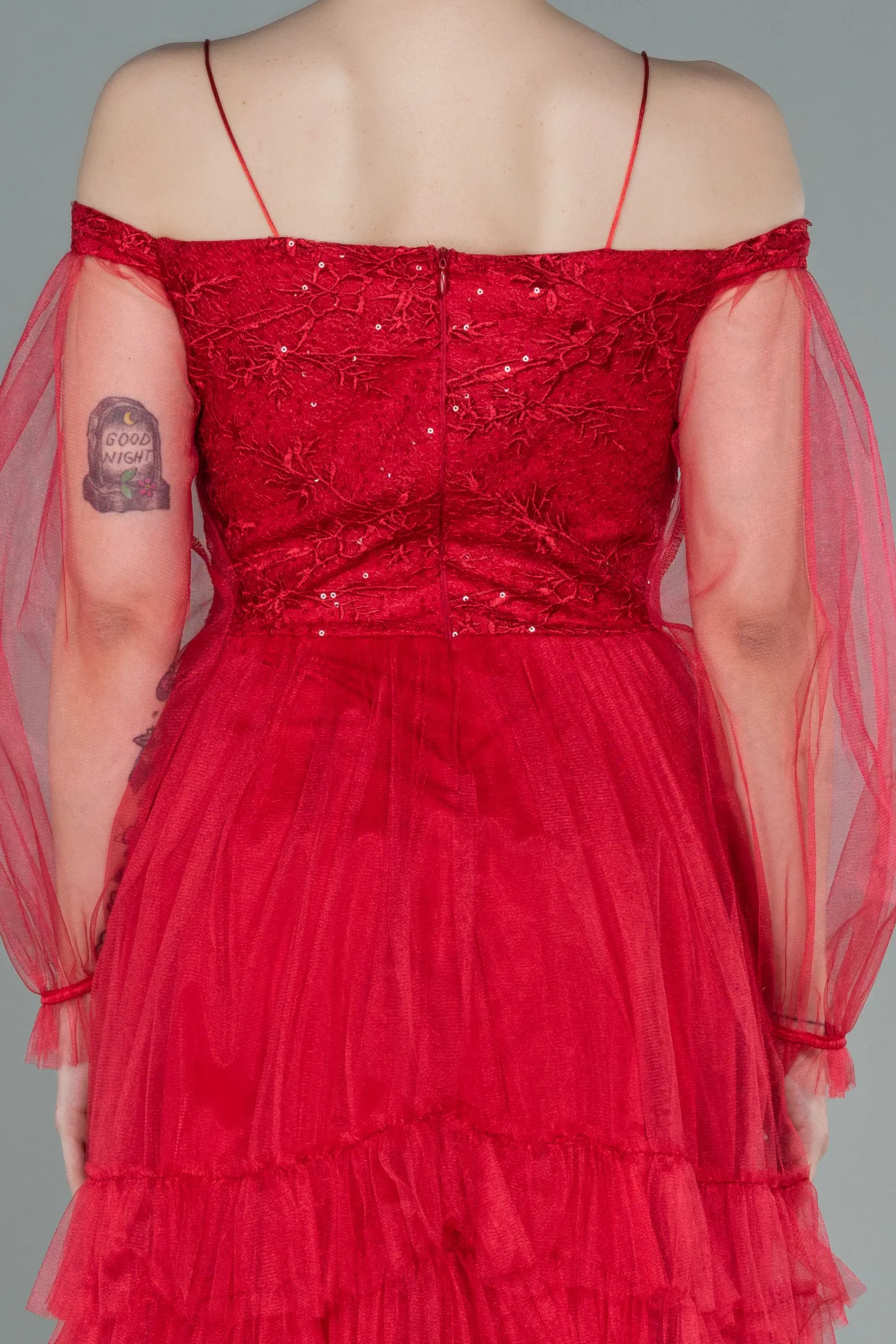 Red-Short Invitation Dress ABK992