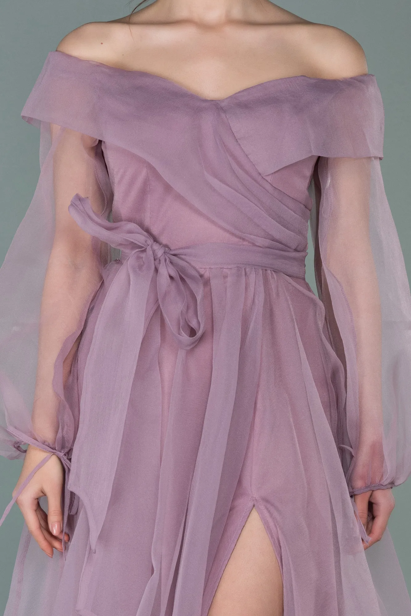 Rose Colored-Long Engagement Dress ABU1468