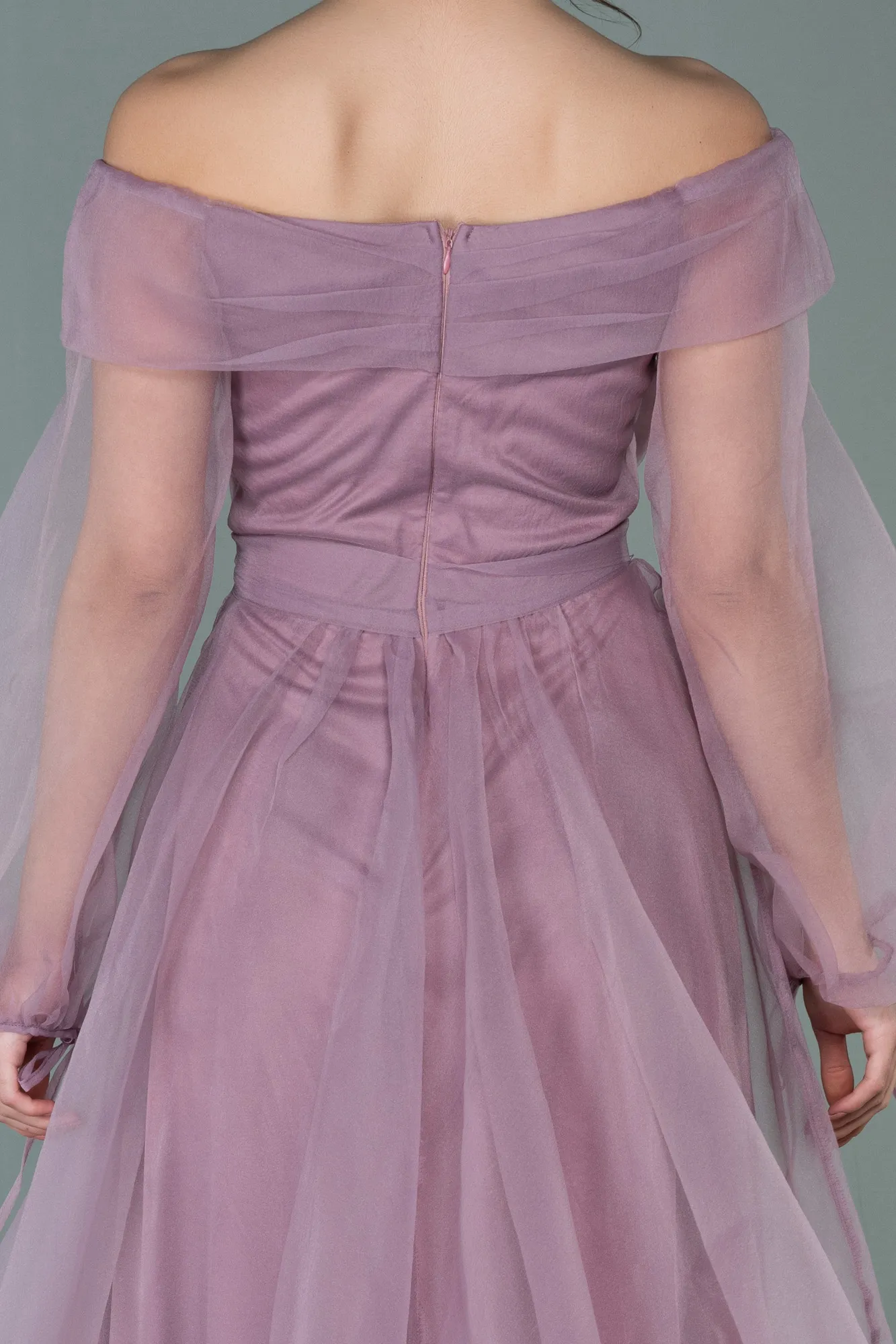 Rose Colored-Long Engagement Dress ABU1468