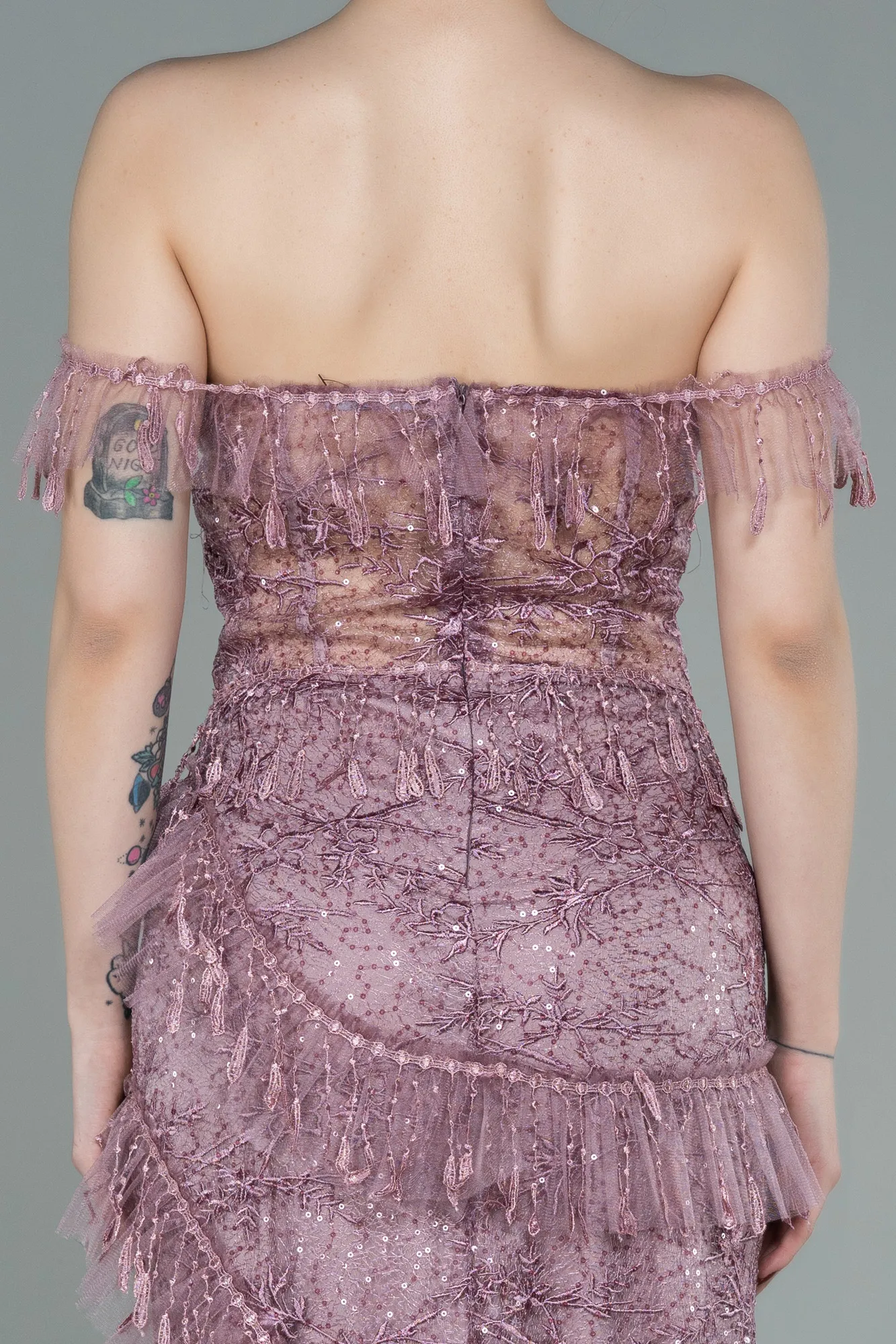 Rose Colored-Long Evening Dress ABU1596