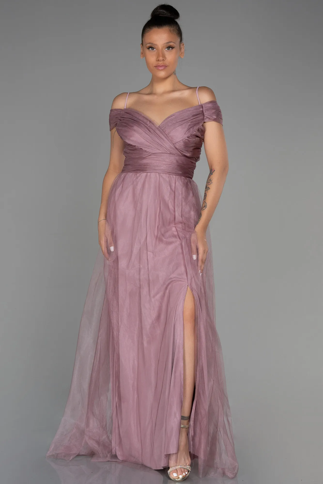 Rose Colored-Long Evening Dress ABU2336