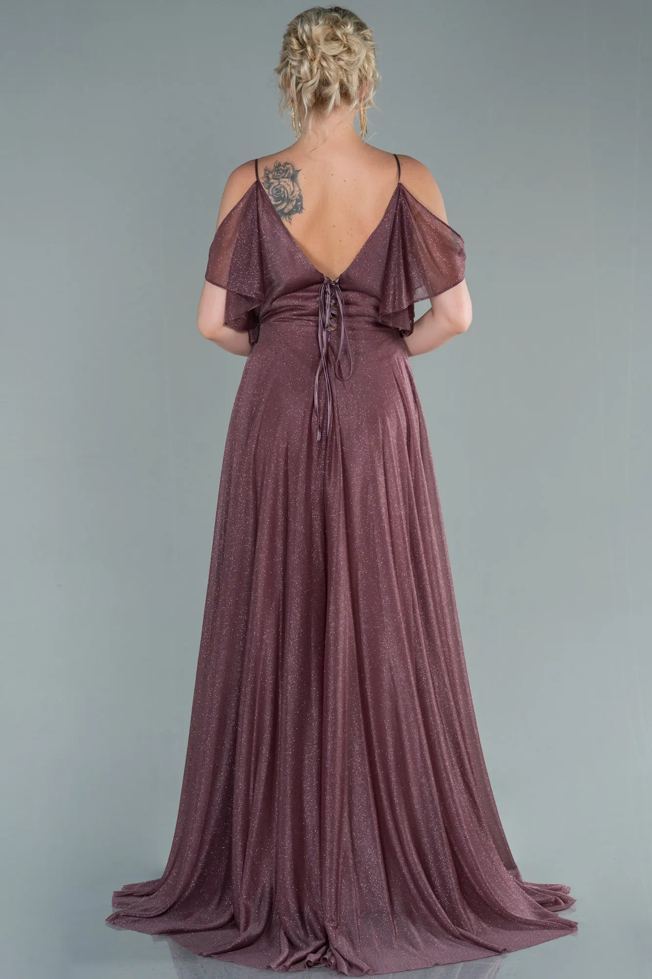 Rose Colored-Long Evening Dress ABU2484