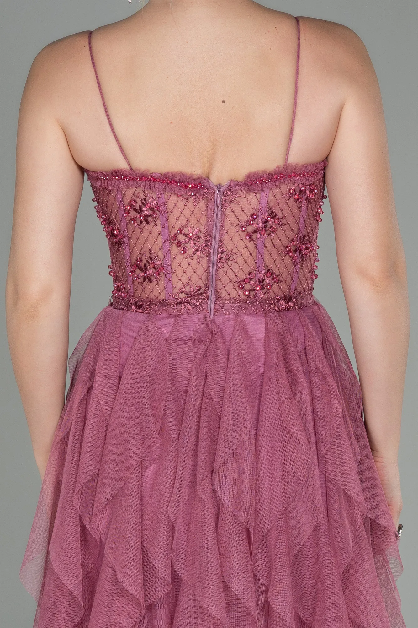 Rose Colored-Long Evening Dress ABU2822