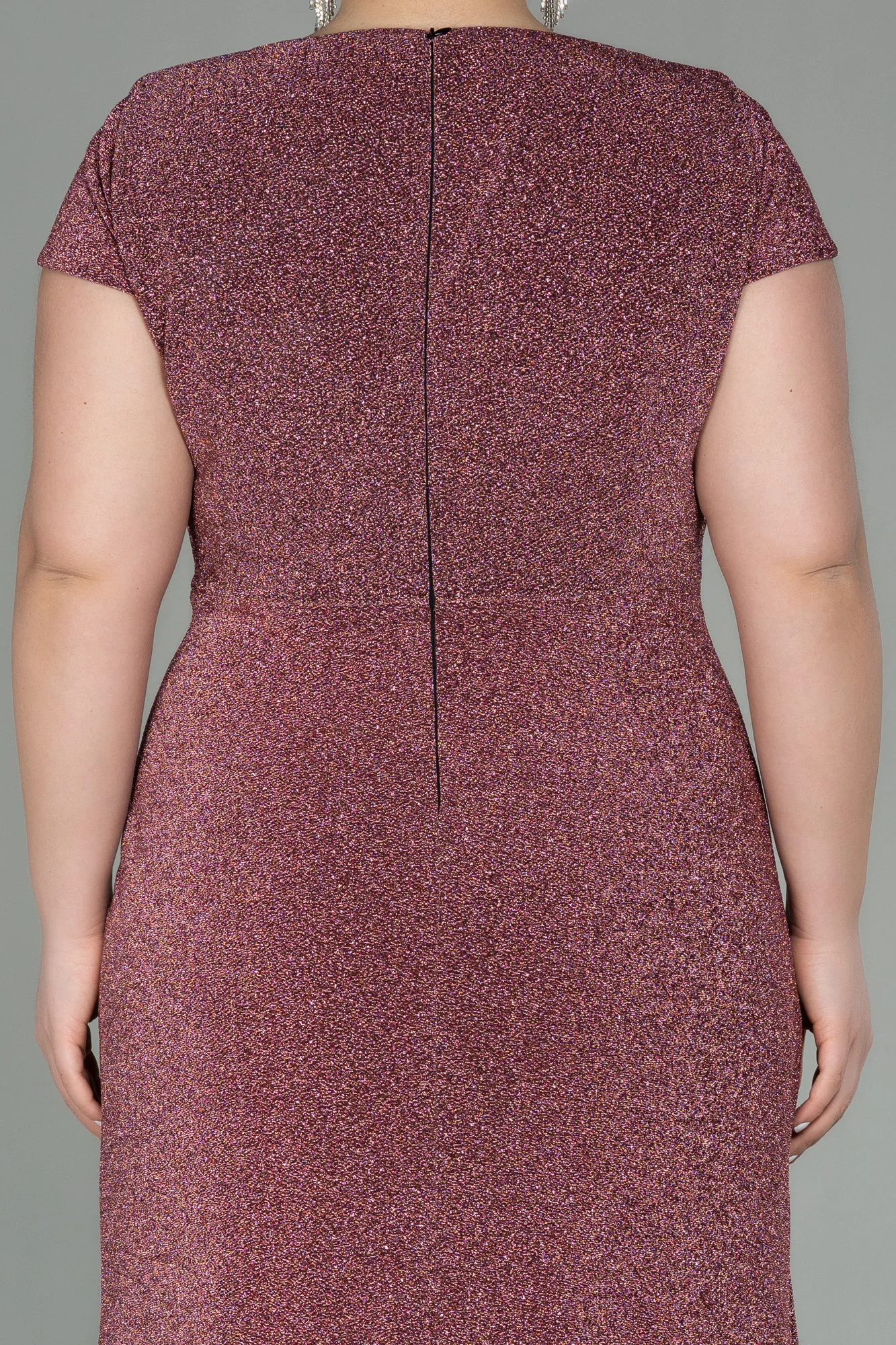 Rose Colored-Long Plus Size Evening Dress ABU2870