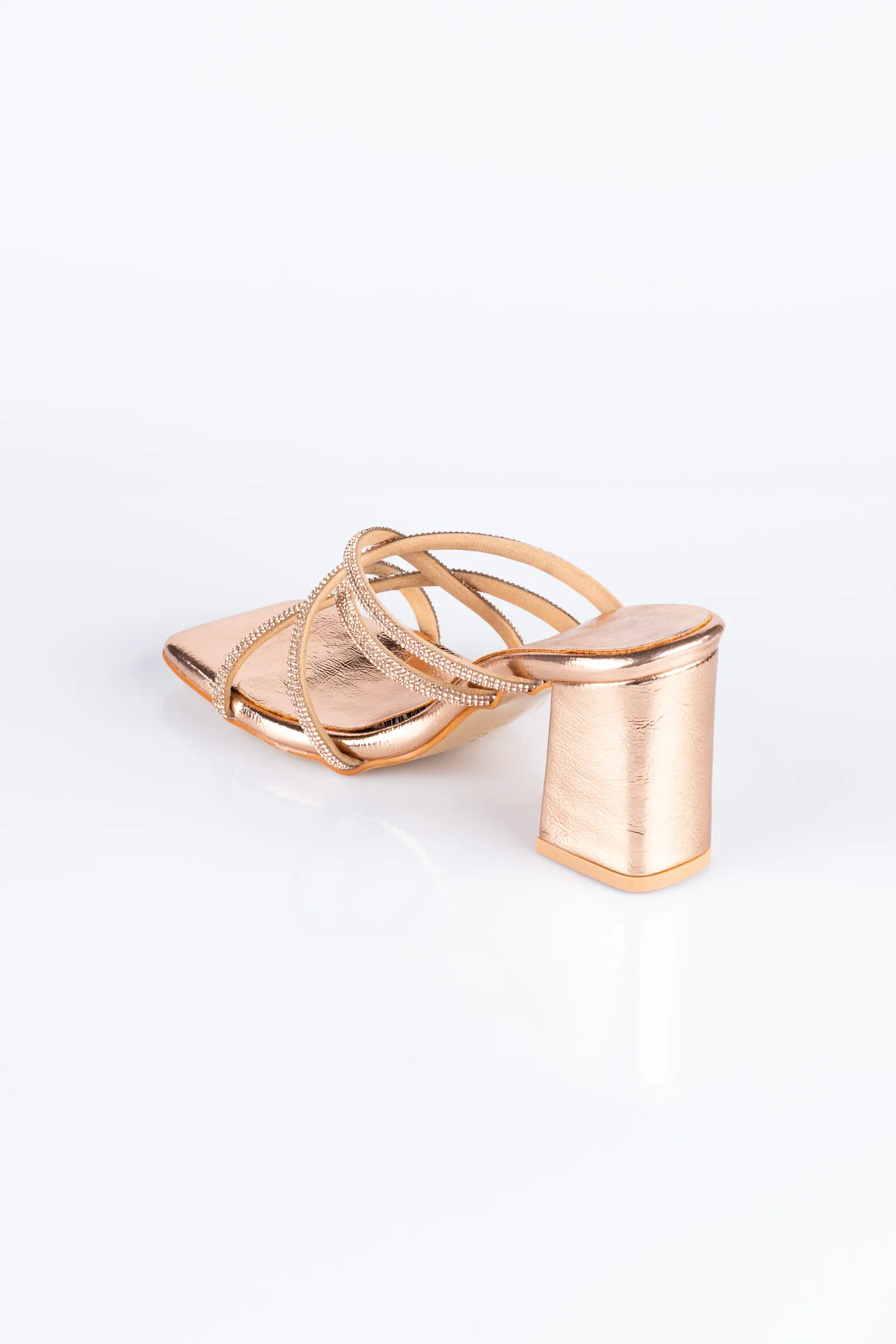 Rose-Mirror Evening Heeled Slippers AB1074