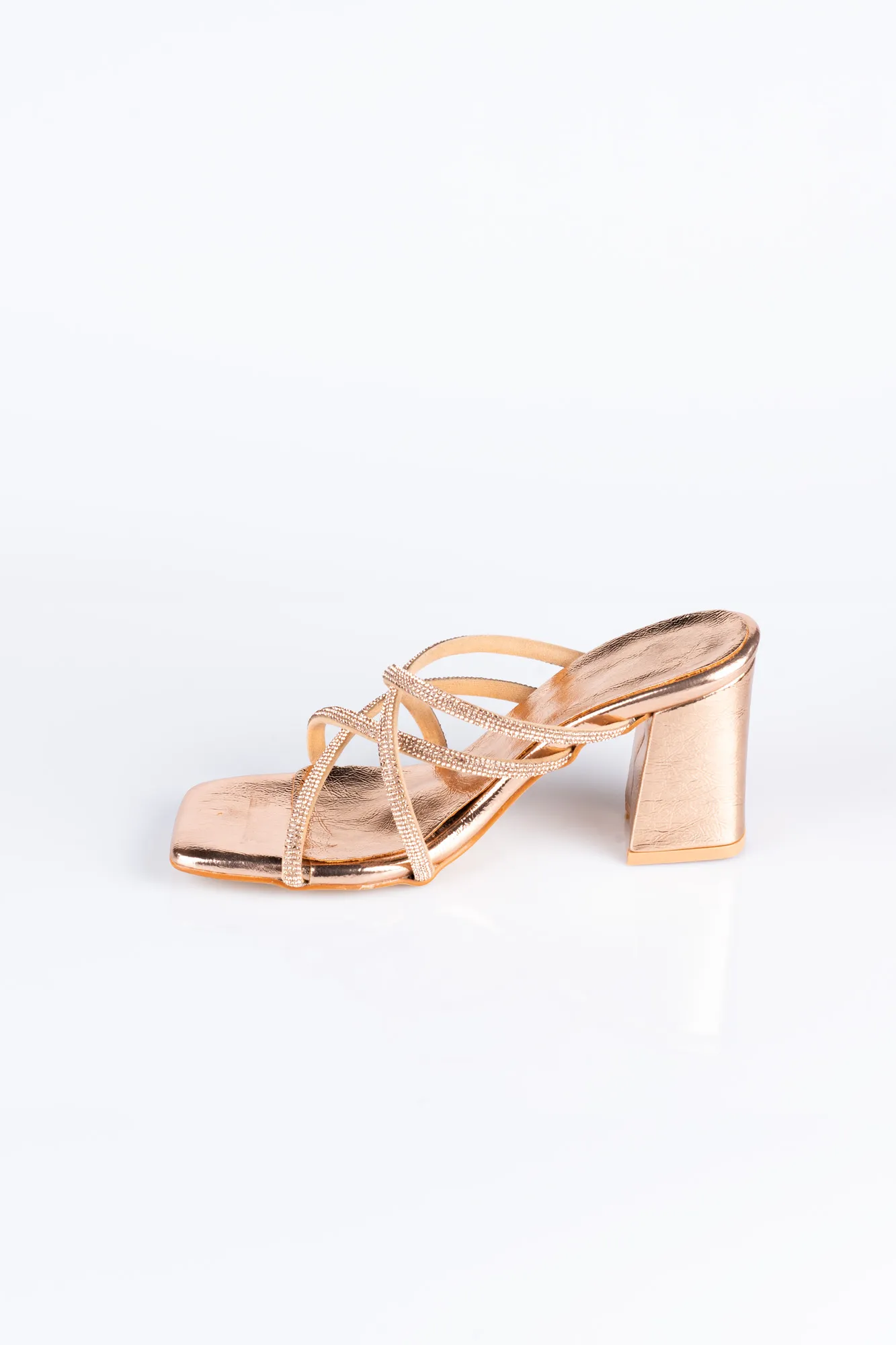 Rose-Mirror Evening Heeled Slippers AB1074