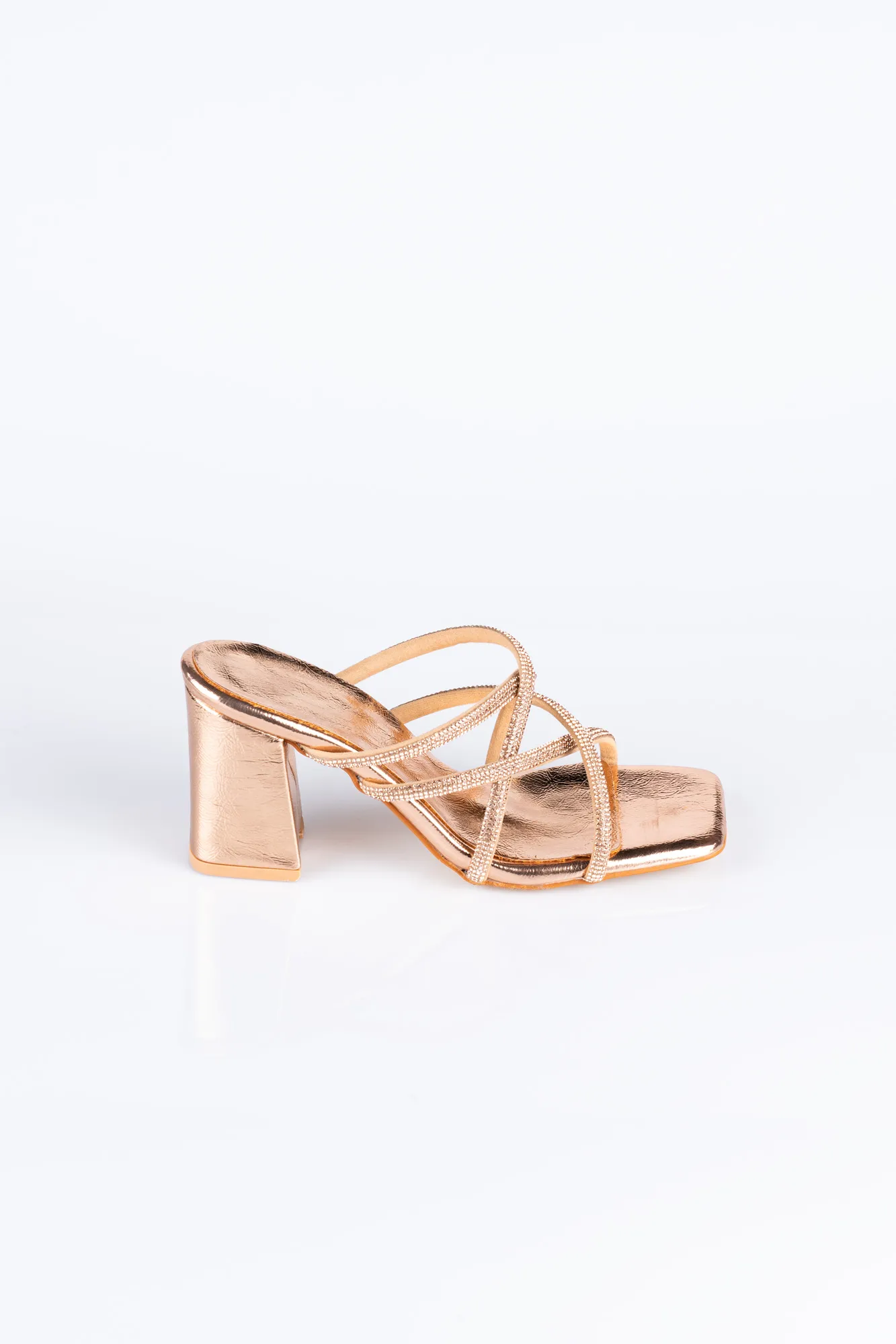 Rose-Mirror Evening Heeled Slippers AB1074