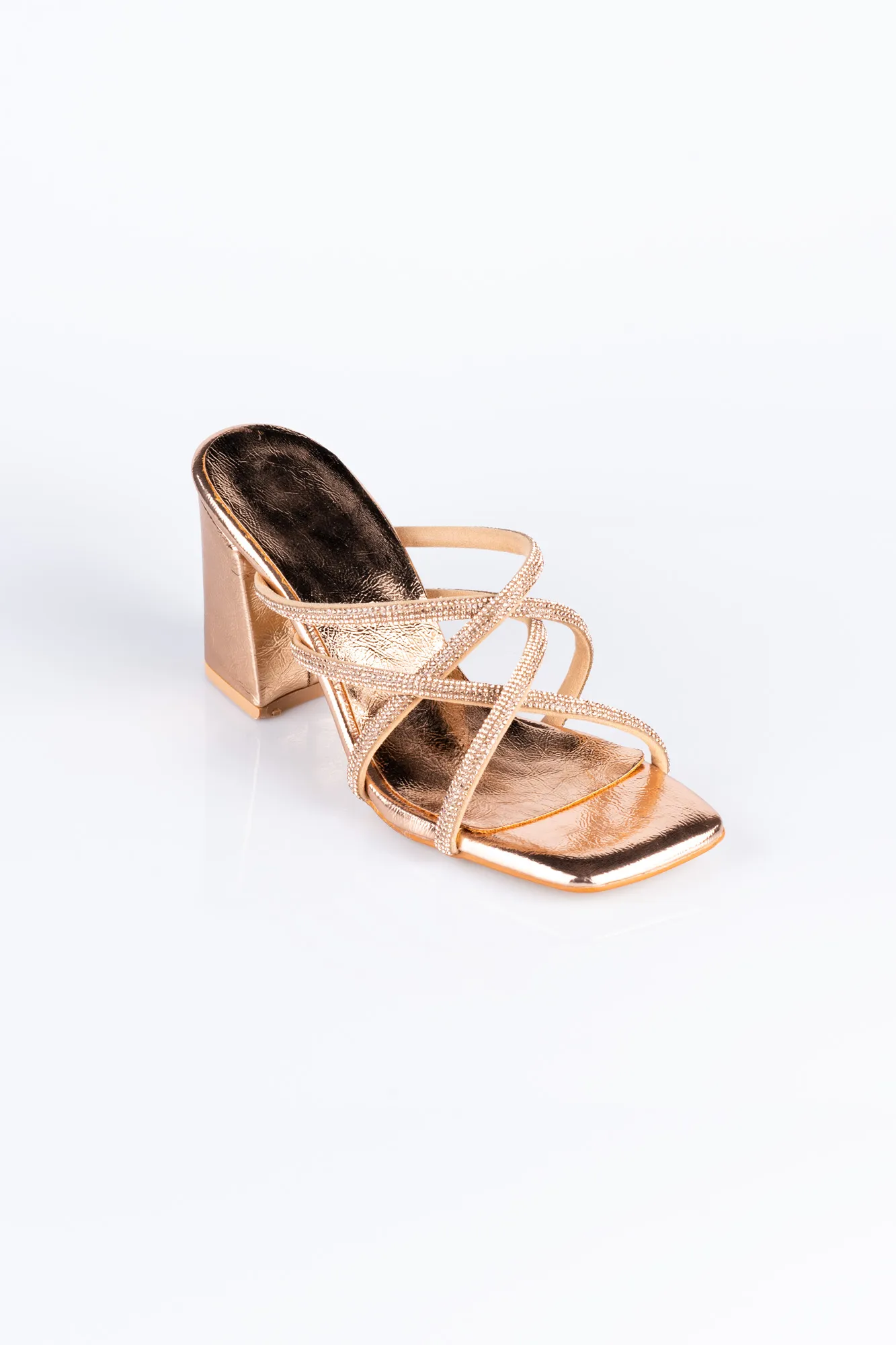 Rose-Mirror Evening Heeled Slippers AB1074