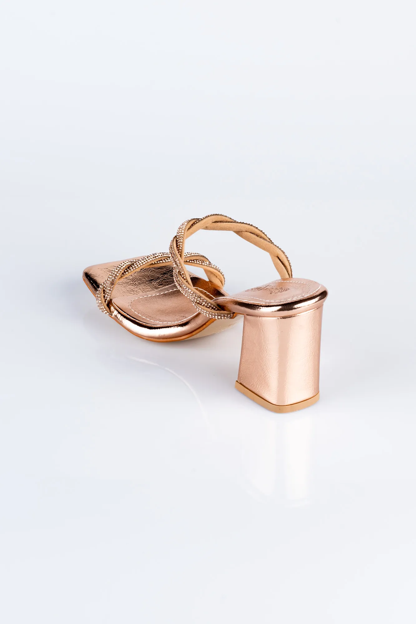 Rose-Mirror Evening Heeled Slippers AB1075