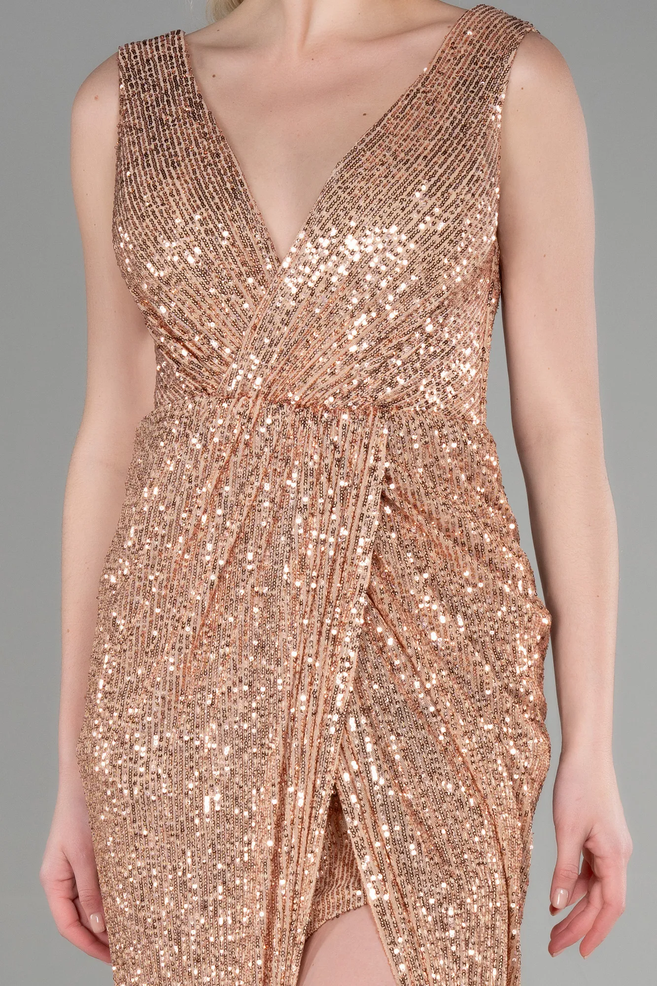 Salmon-Long Evening Dress ABU3636