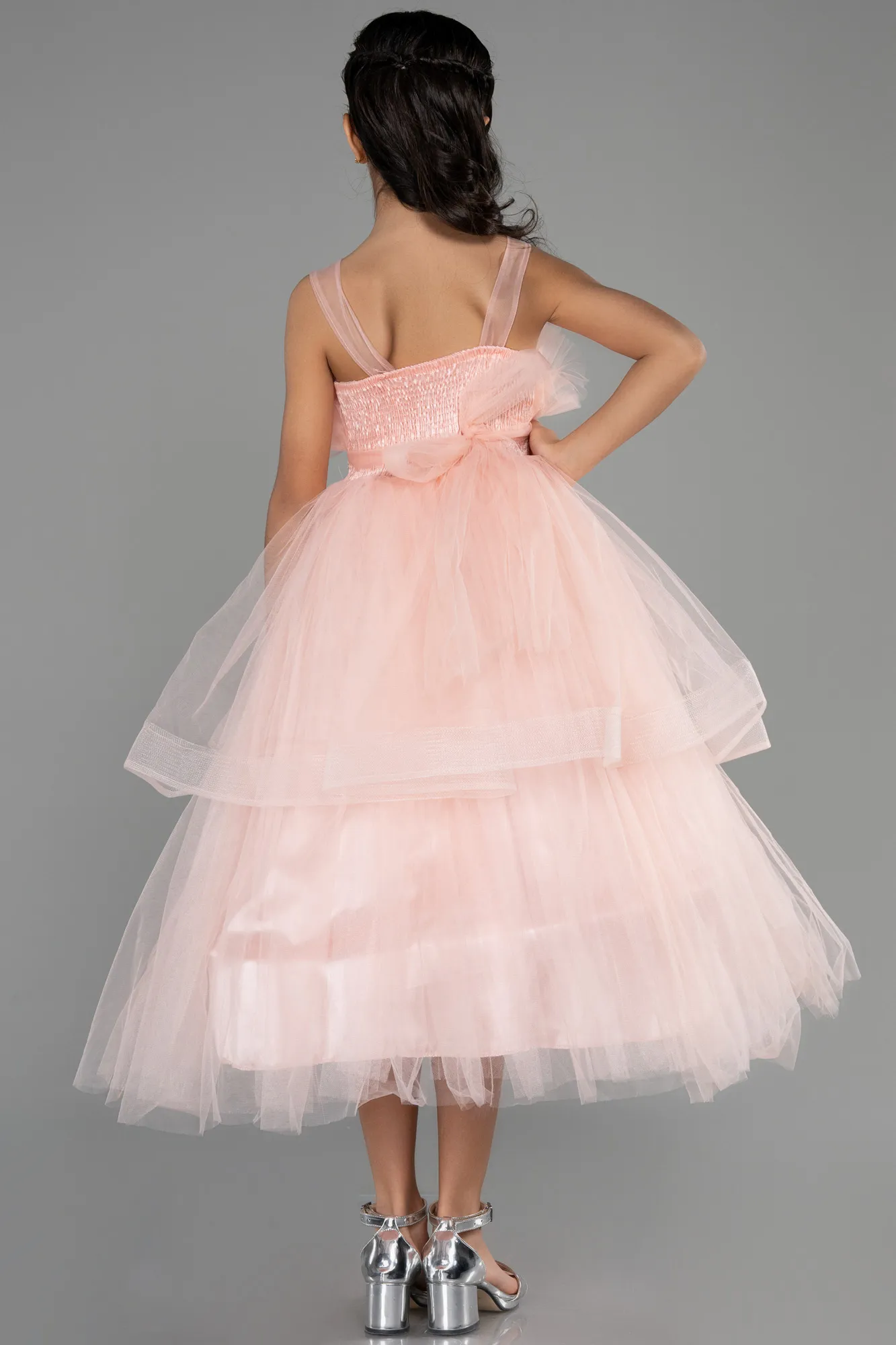 Salmon-Long Evening Dress ABU3792