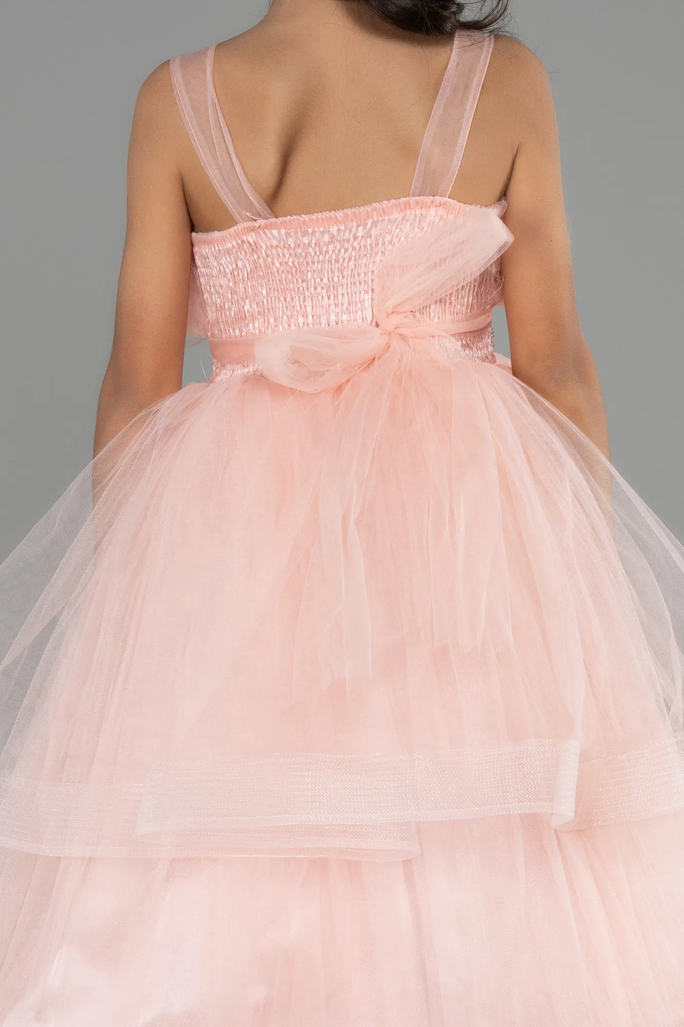 Salmon-Long Evening Dress ABU3792