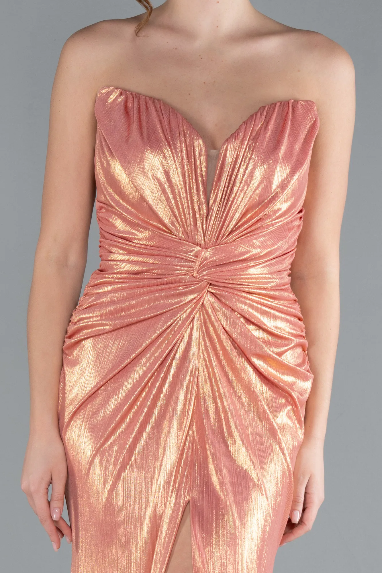 Salmon-Long Evening Dress ABU4623
