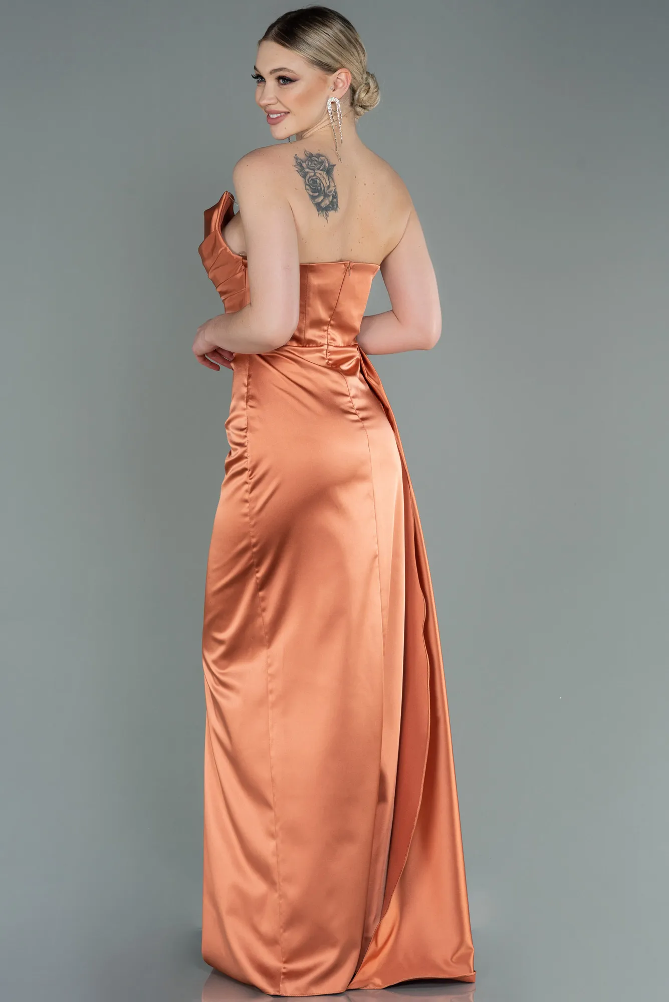 Salmon-Mermaid Evening Dress ABU3443
