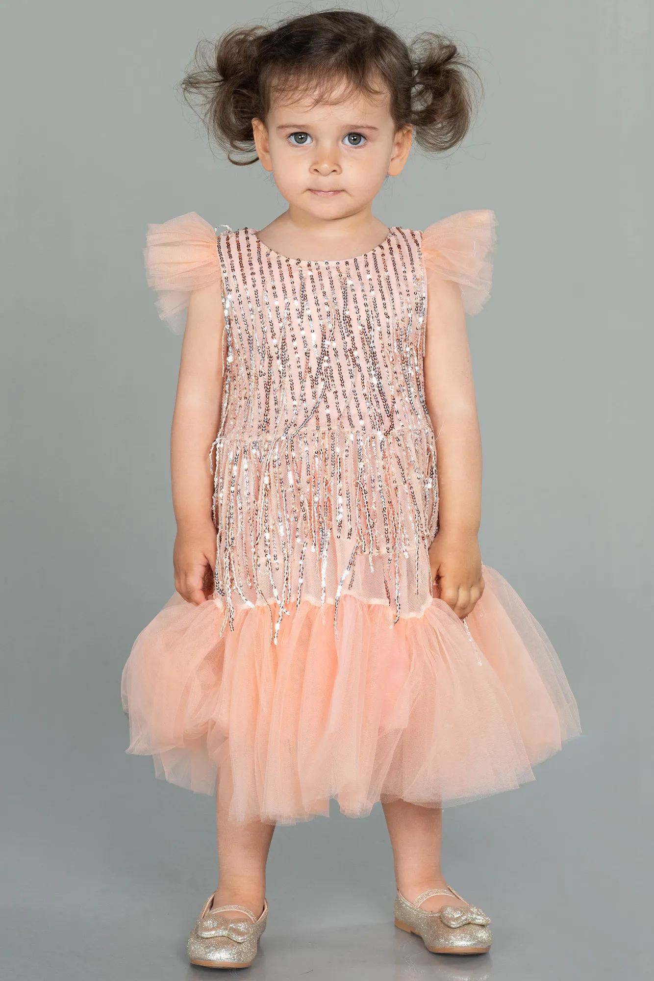 Salmon-Midi Scaly Girl Dress ABK1718