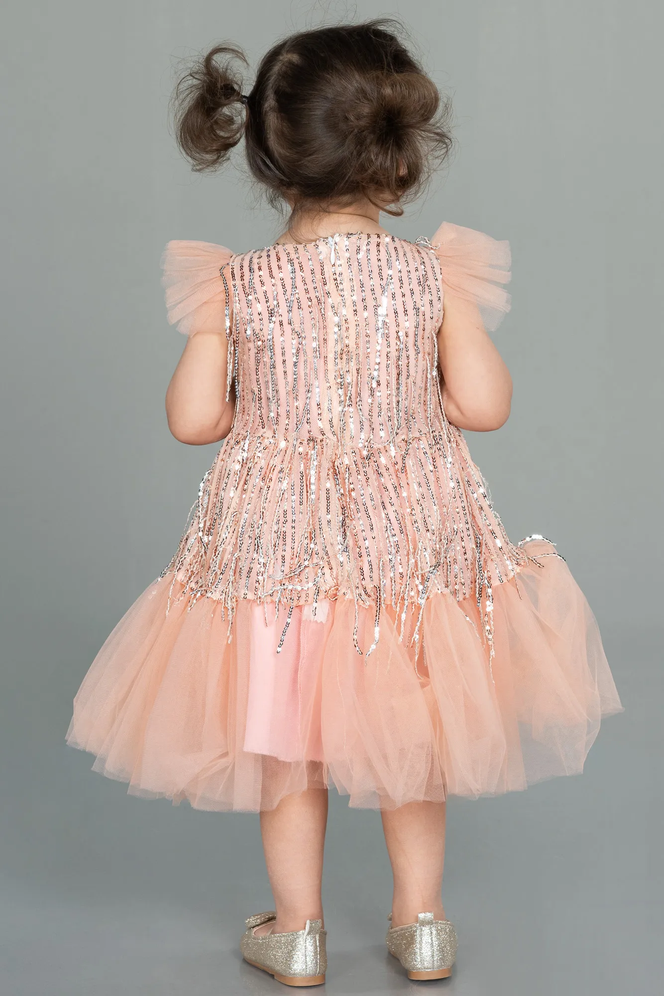 Salmon-Midi Scaly Girl Dress ABK1718