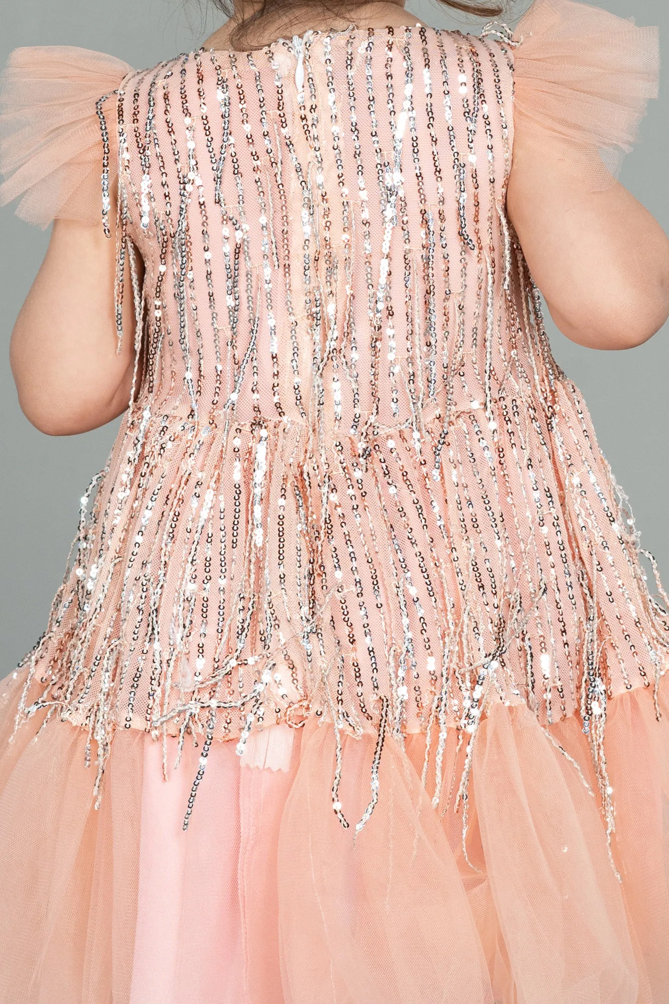 Salmon-Midi Scaly Girl Dress ABK1718