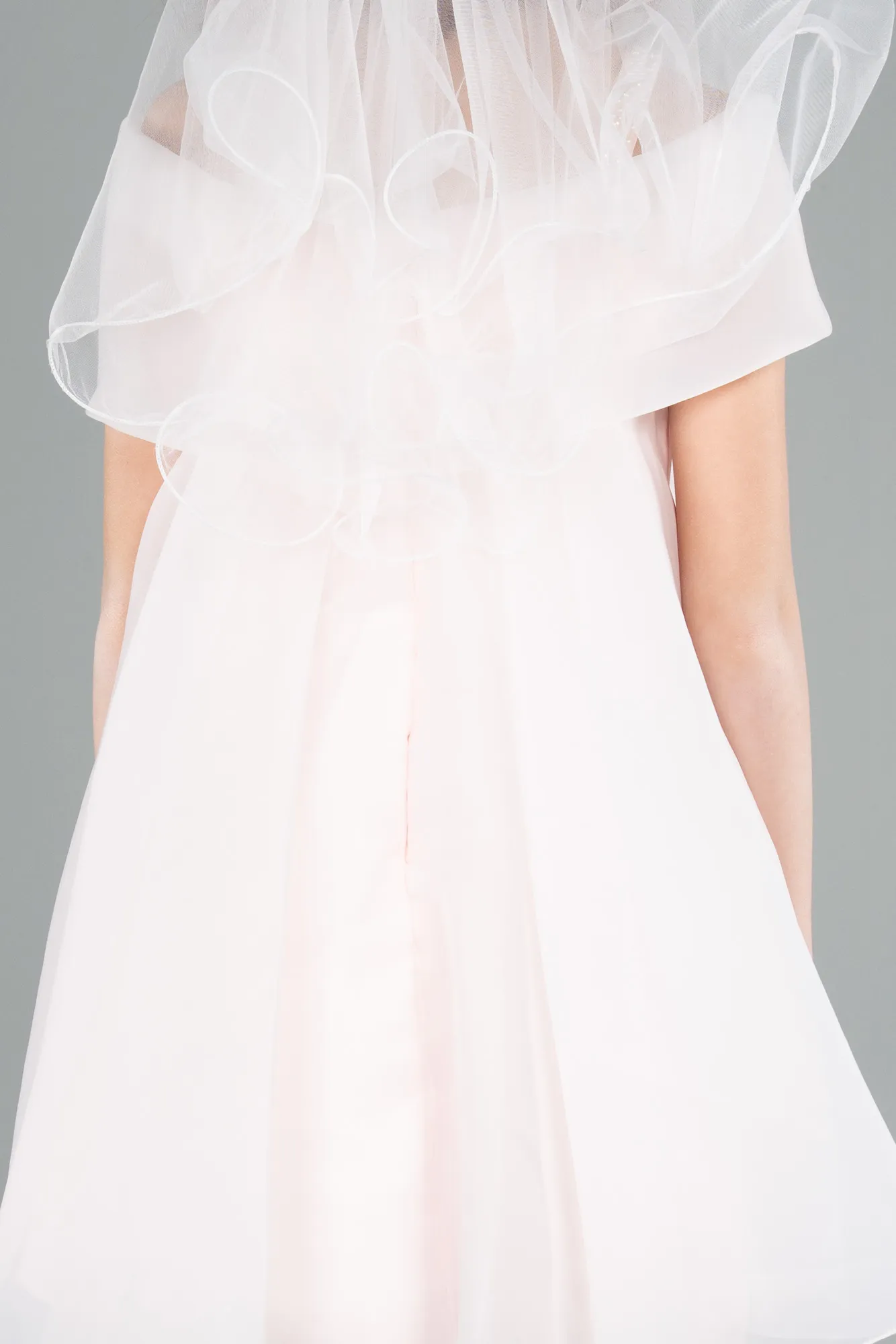 Salmon-Short Girl Dress ABK2295