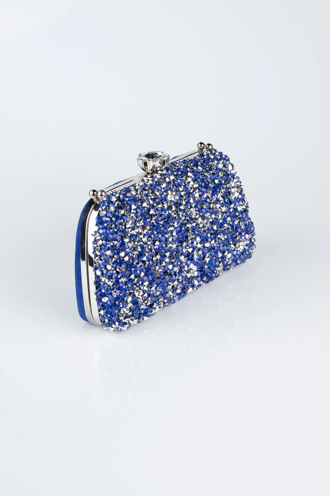 Sax Blue-Silver-Suede Night Bag SH849