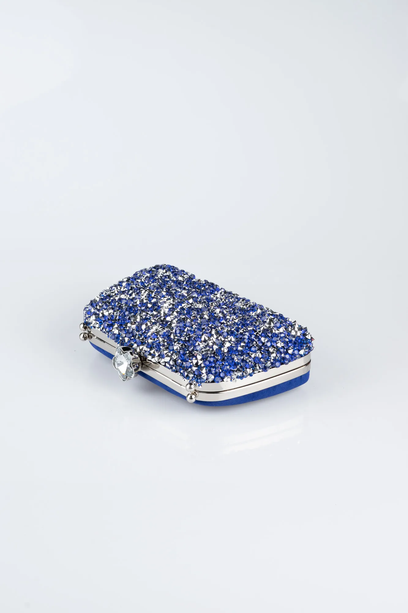Sax Blue-Silver-Suede Night Bag SH849