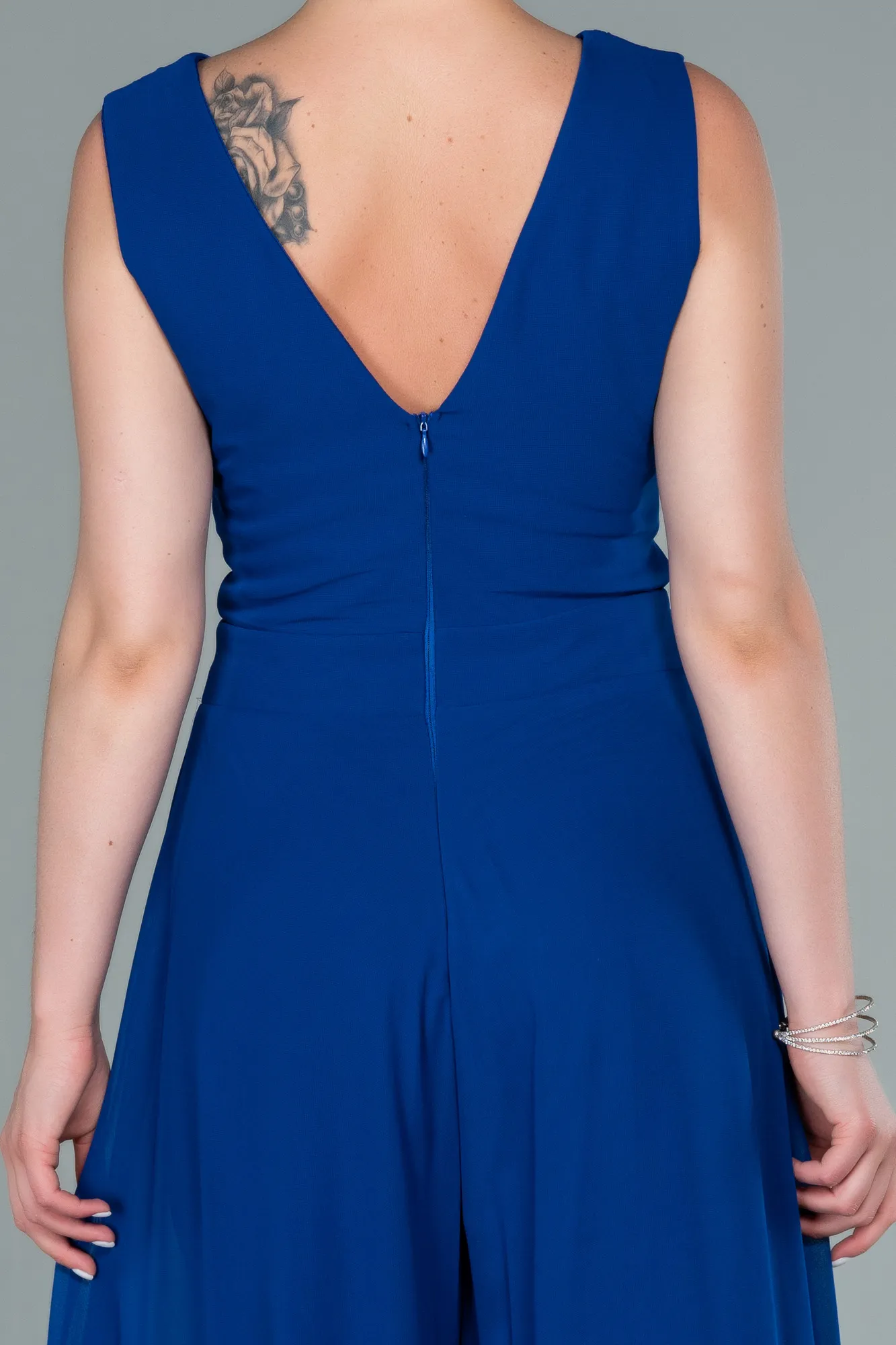 Sax Blue-Chiffon Invitation Dress ABT075