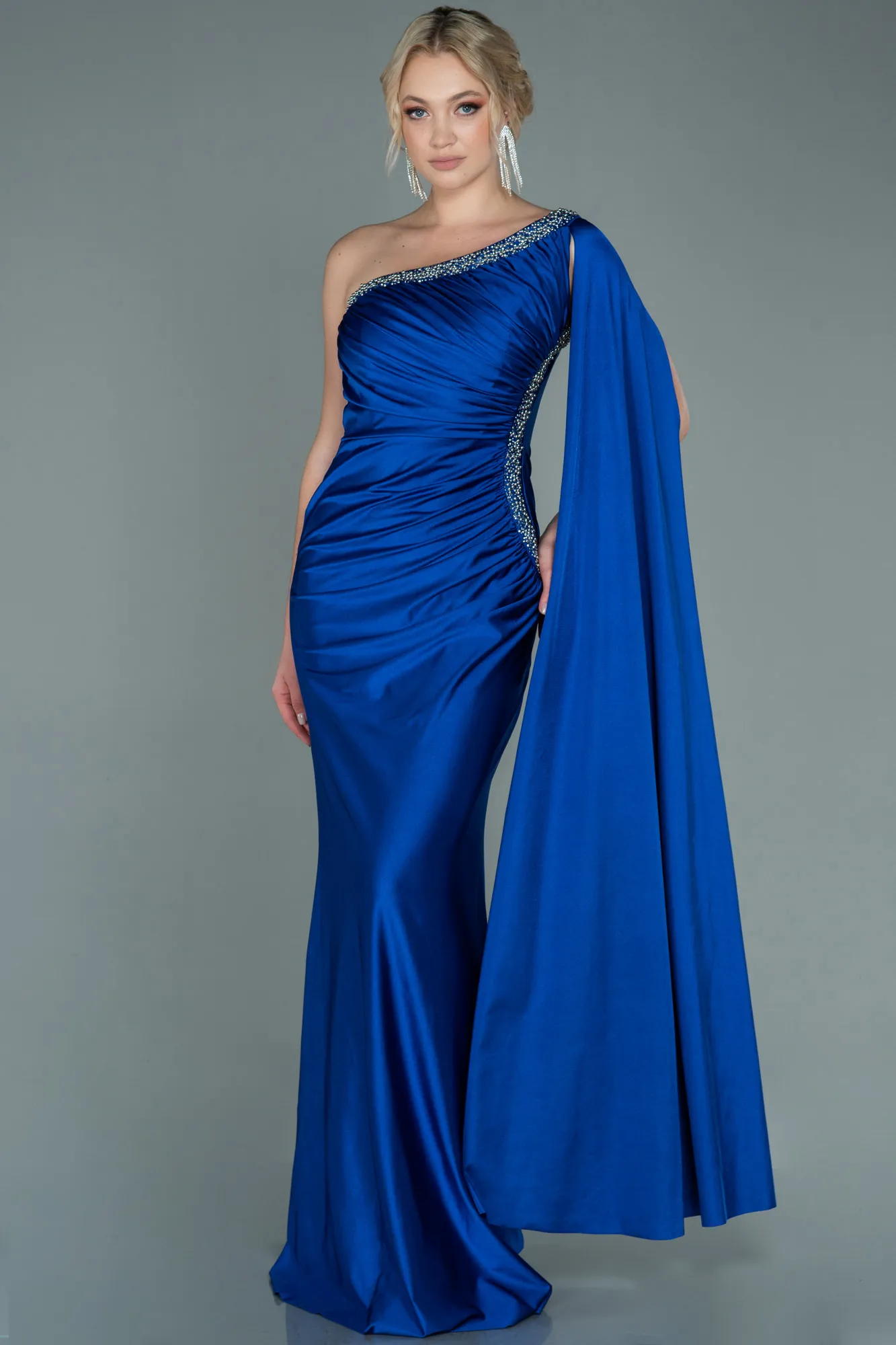 Sax Blue-Long Evening Dress ABU2663