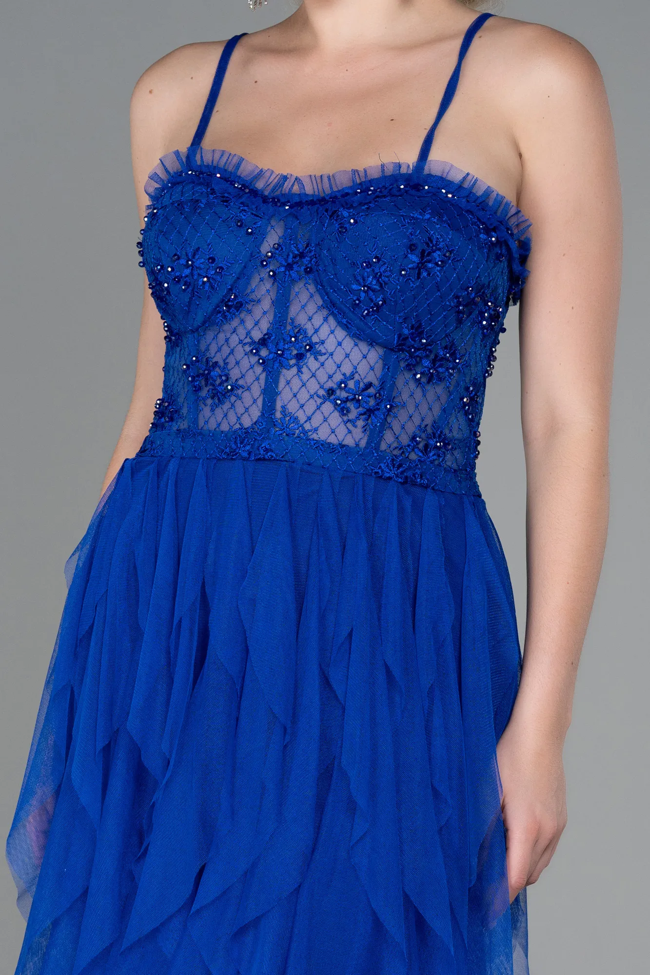 Sax Blue-Long Evening Dress ABU2822