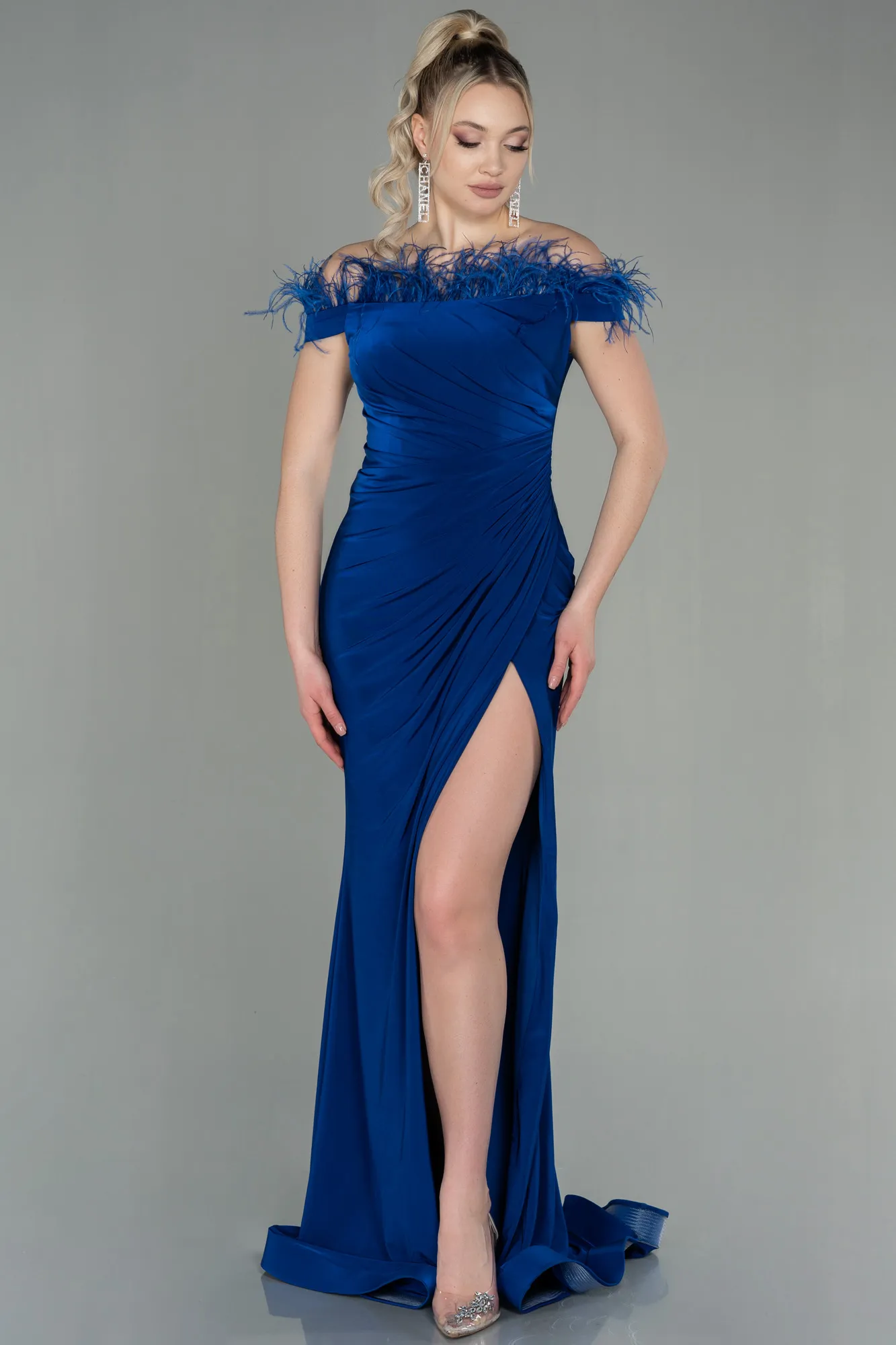 Sax Blue-Long Evening Dress ABU2906