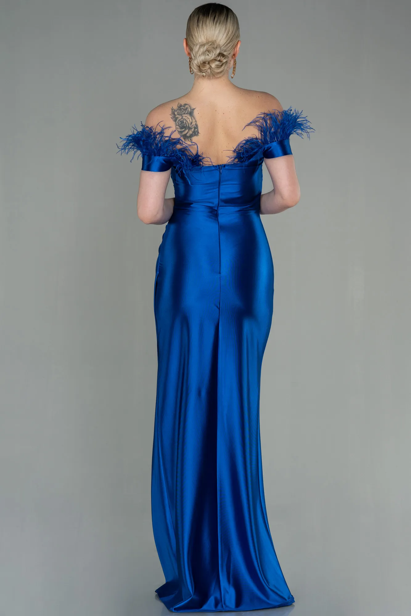 Sax Blue-Long Evening Dress ABU2957