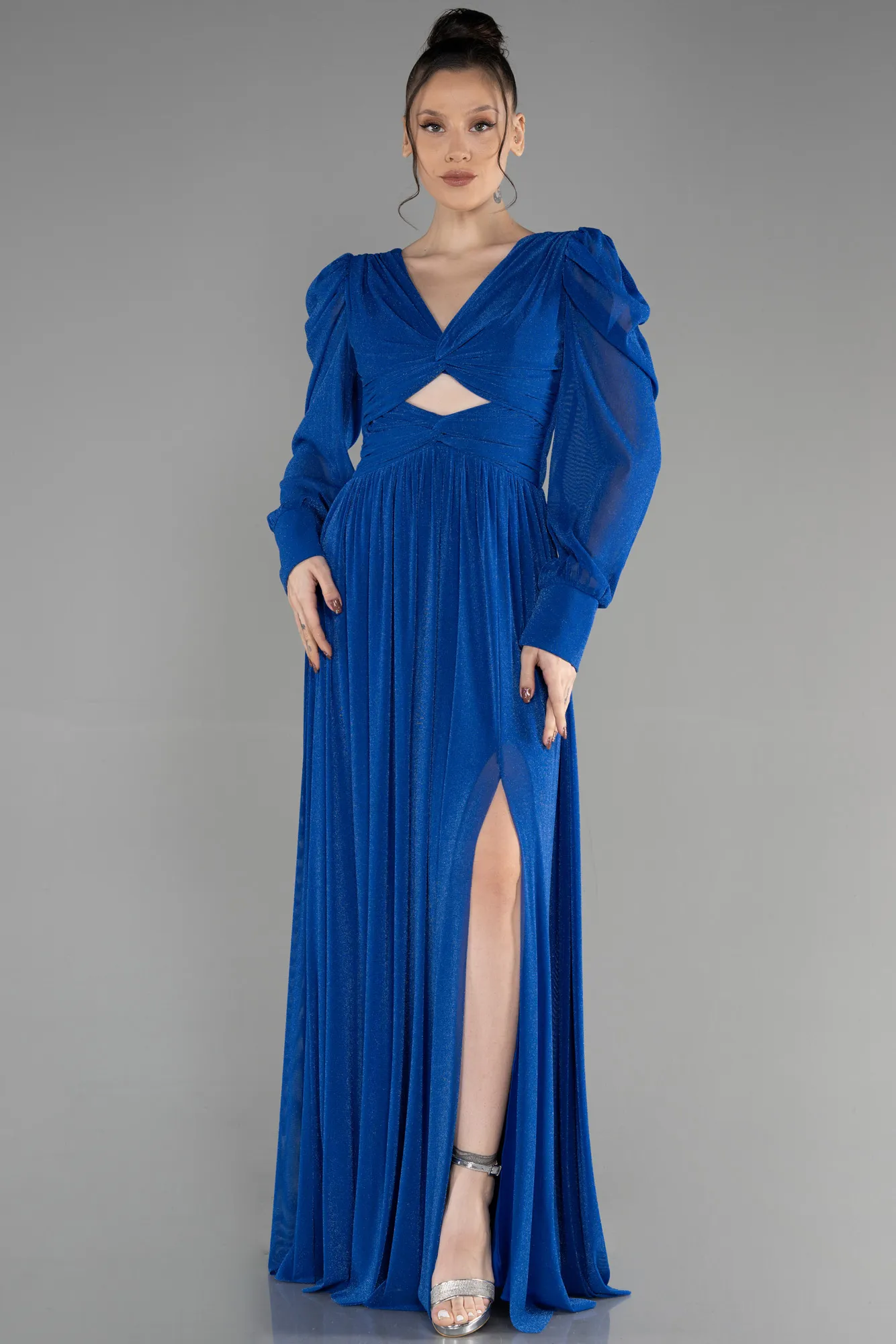 Sax Blue-Long Evening Dress ABU3103